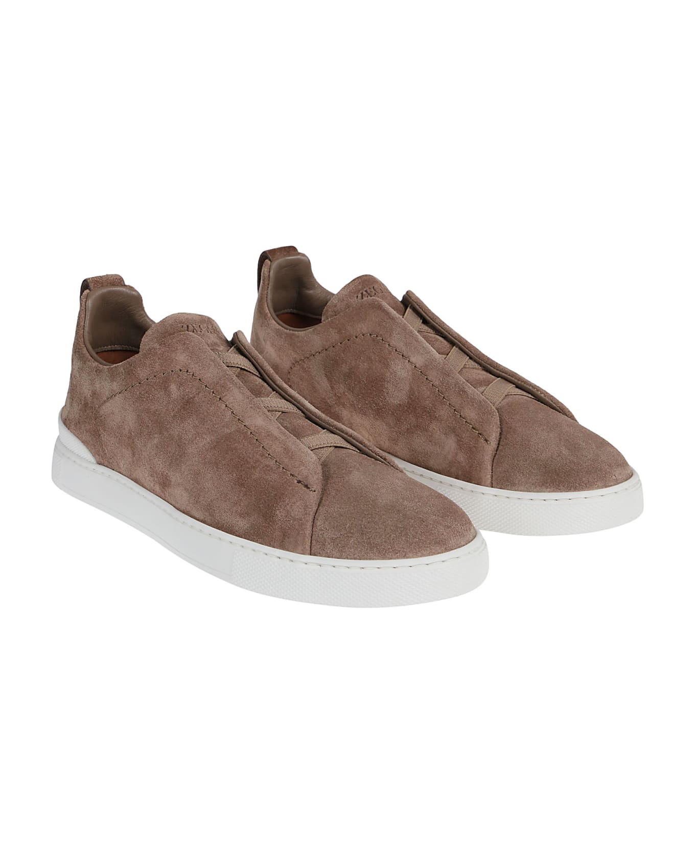 Zegna Triple Stitch Low Top Sneakers - Coc Beige