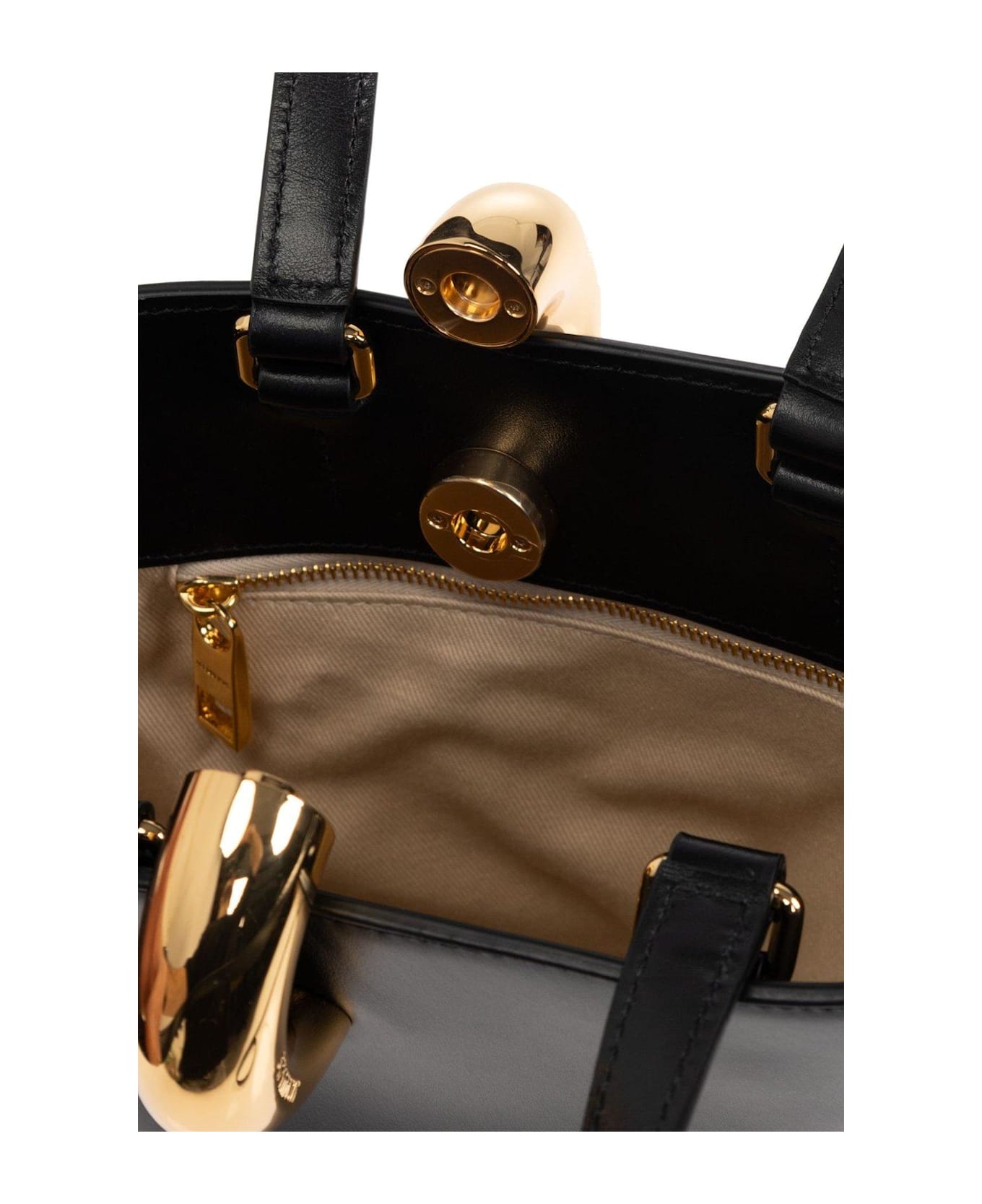 Jacquemus The Small Bambola Asymmetric Mini Bucket Bag - BLACK