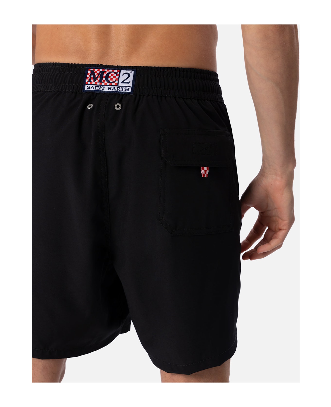 MC2 Saint Barth Black Classic Stretch Comfort Swim Shorts - BLACK