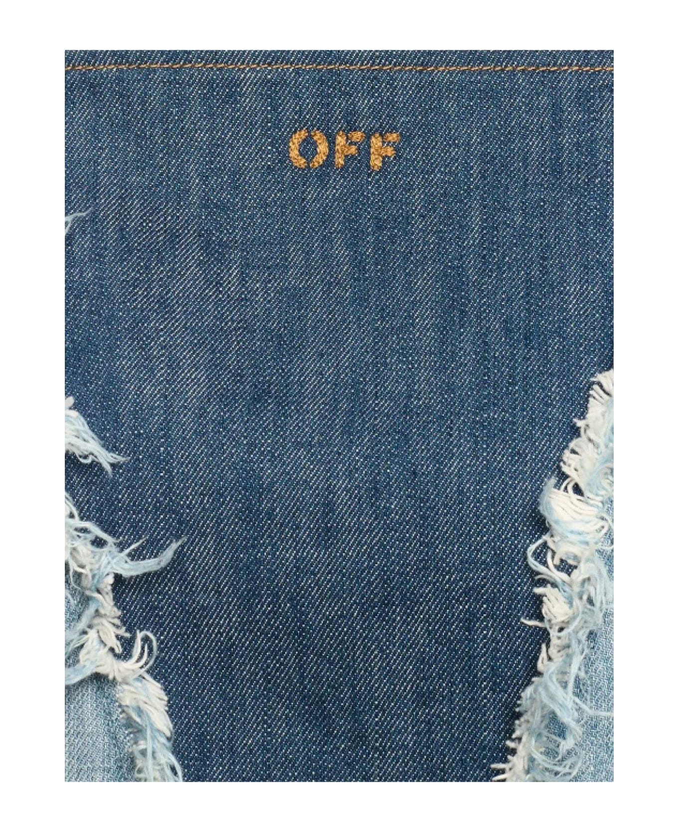 Off-White Frayed Denim Mini Dress - Bleach Tob ワンピース＆ドレス