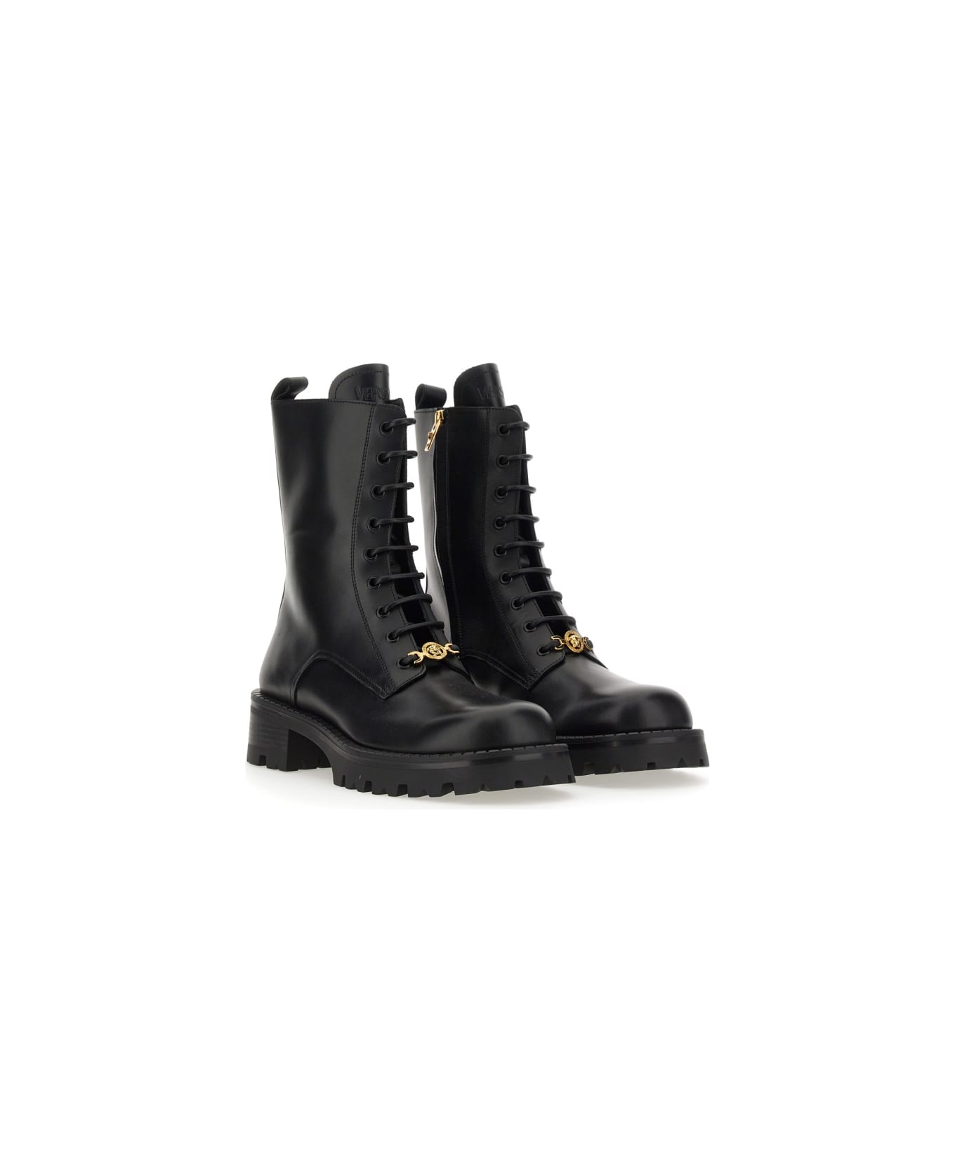Versace Boot With Laces Alia - BLACK