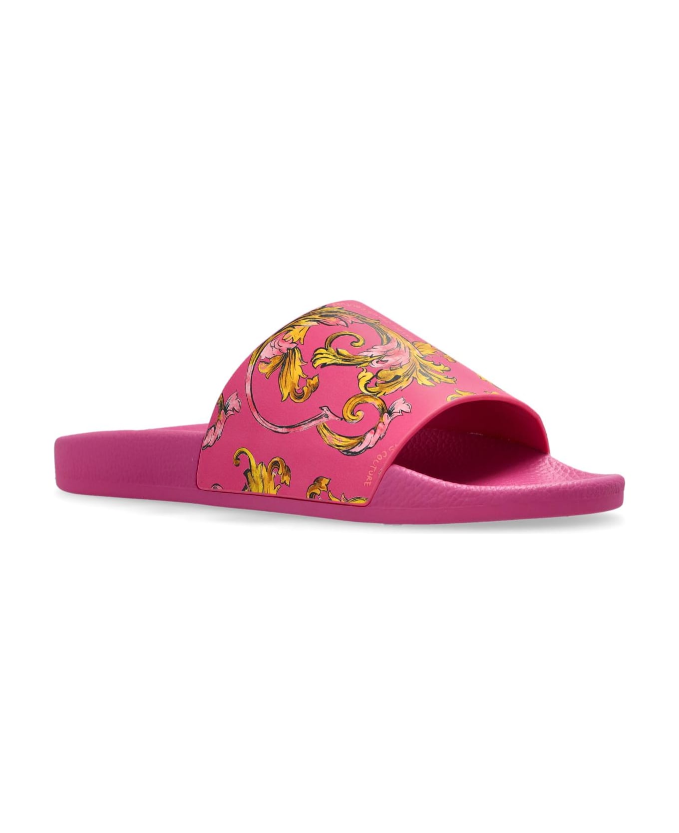 Versace Jeans Couture Rubber Slides With Print - PINK