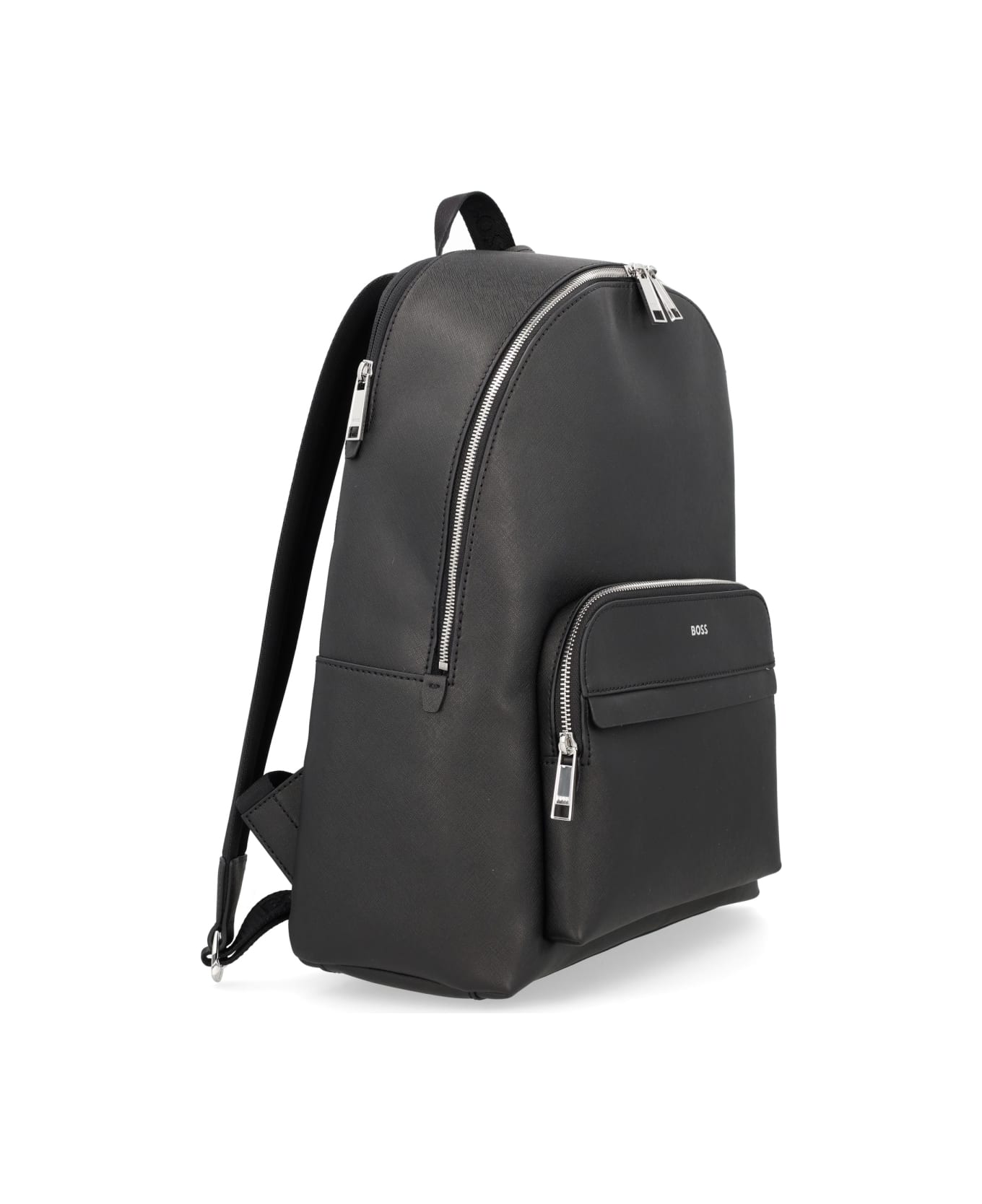 Hugo Boss Leather Backpack - BLACK