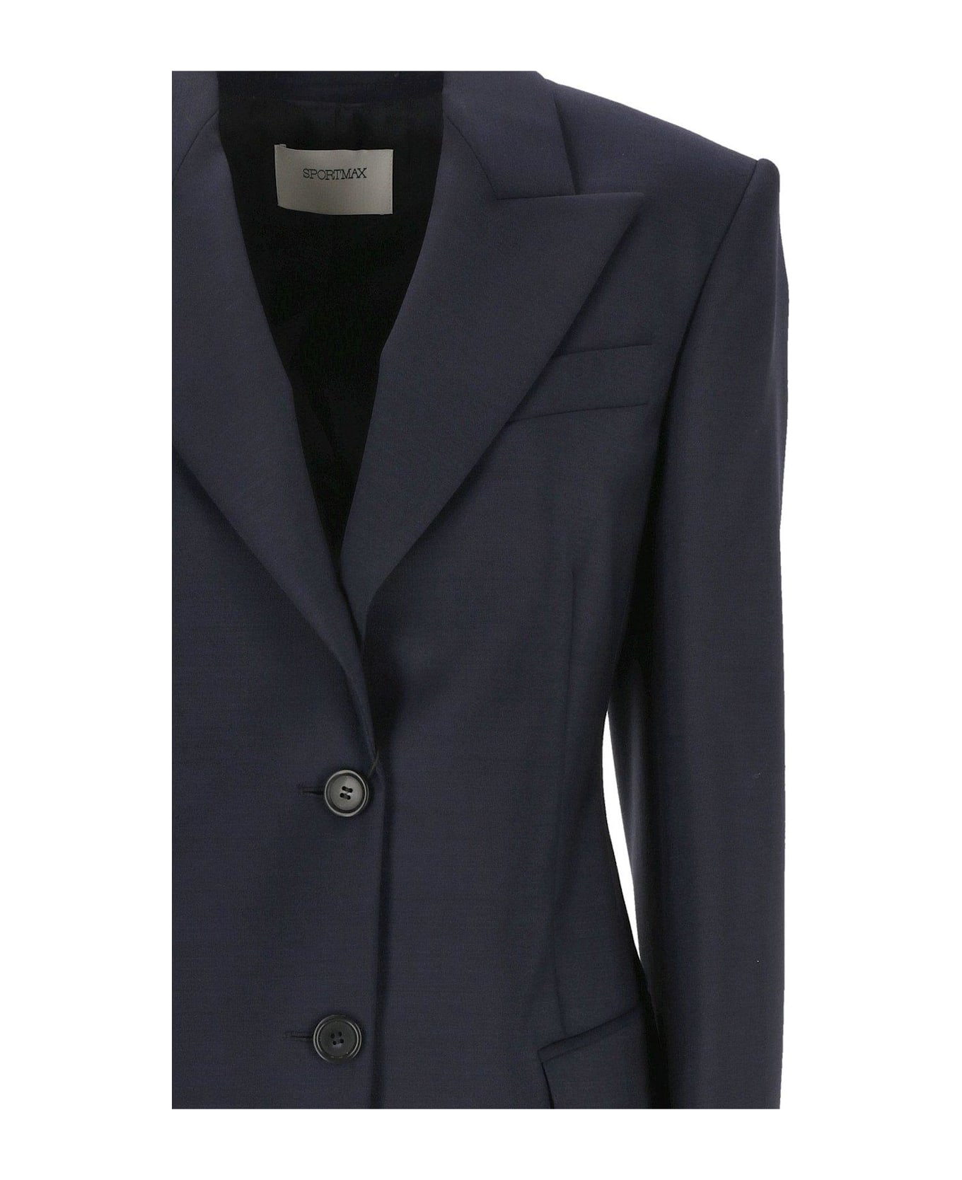 SportMax Single-breasted Long-sleeved Jacket - Blu