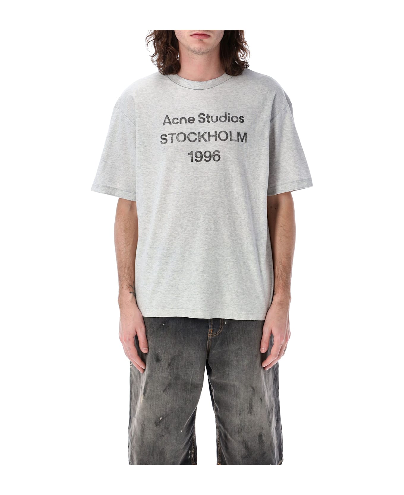 Acne Studios Logo T-shirt - PALE GREY MELANGE