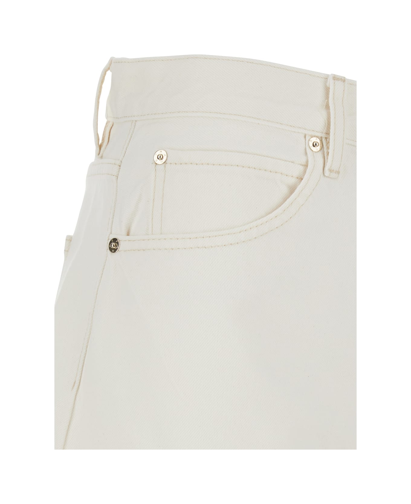 Frame 'the Bubble' White Five-pocket Jeans With Balloon Legs In Denim Woman - White