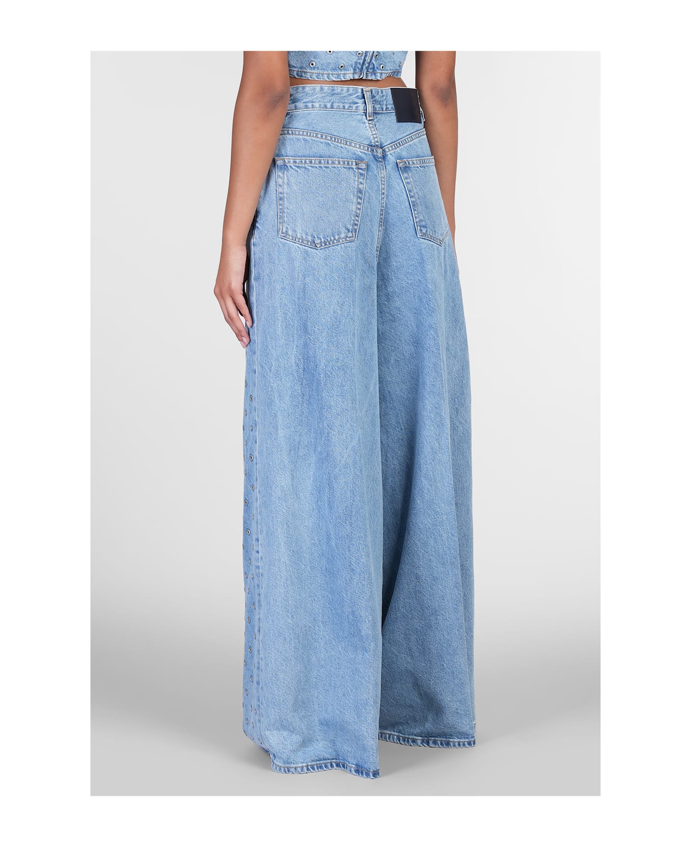 Haikure Big Bethany Jeans In Cyan Cotton - cyan