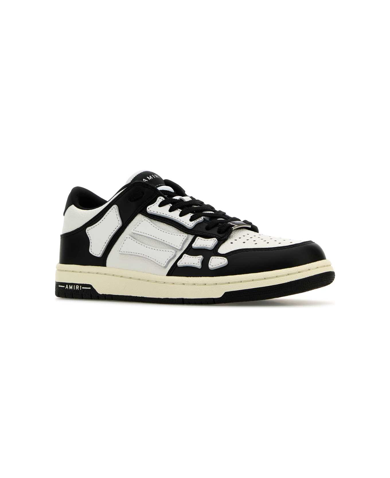 AMIRI Two-tone Leather Skel Sneakers - BLACKWHITE