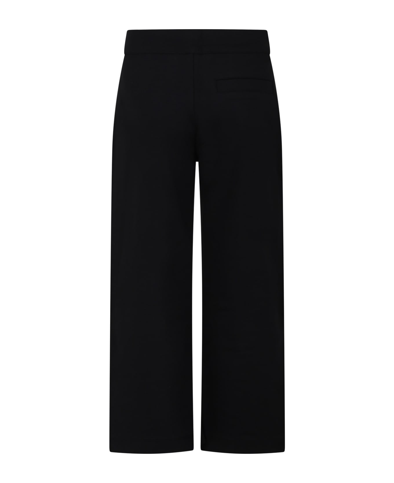 Calvin Klein Black Trousers For Girl With Logo - Black ボトムス