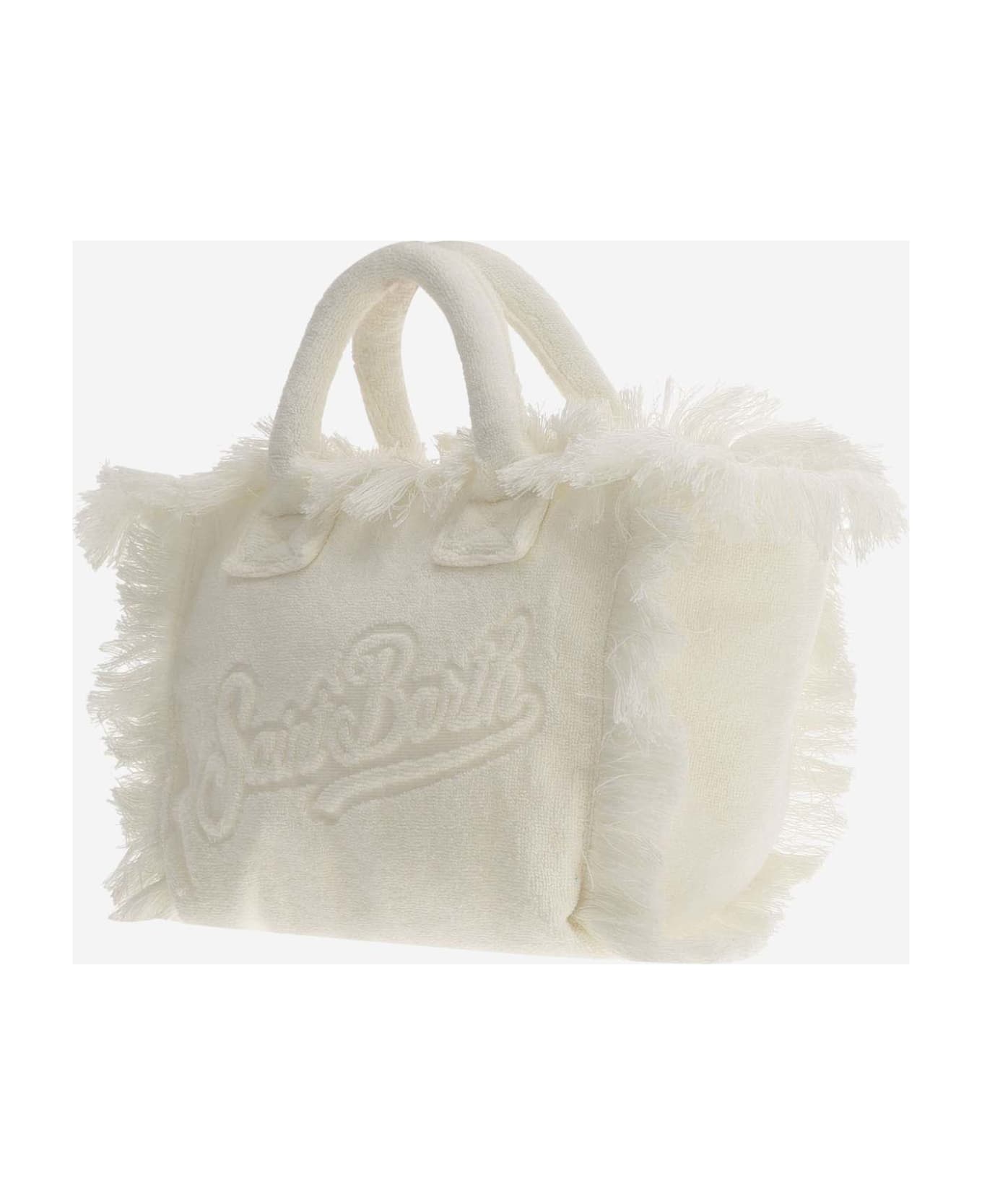 MC2 Saint Barth Colette Terry Cloth Tote Bag With Embroidery - White