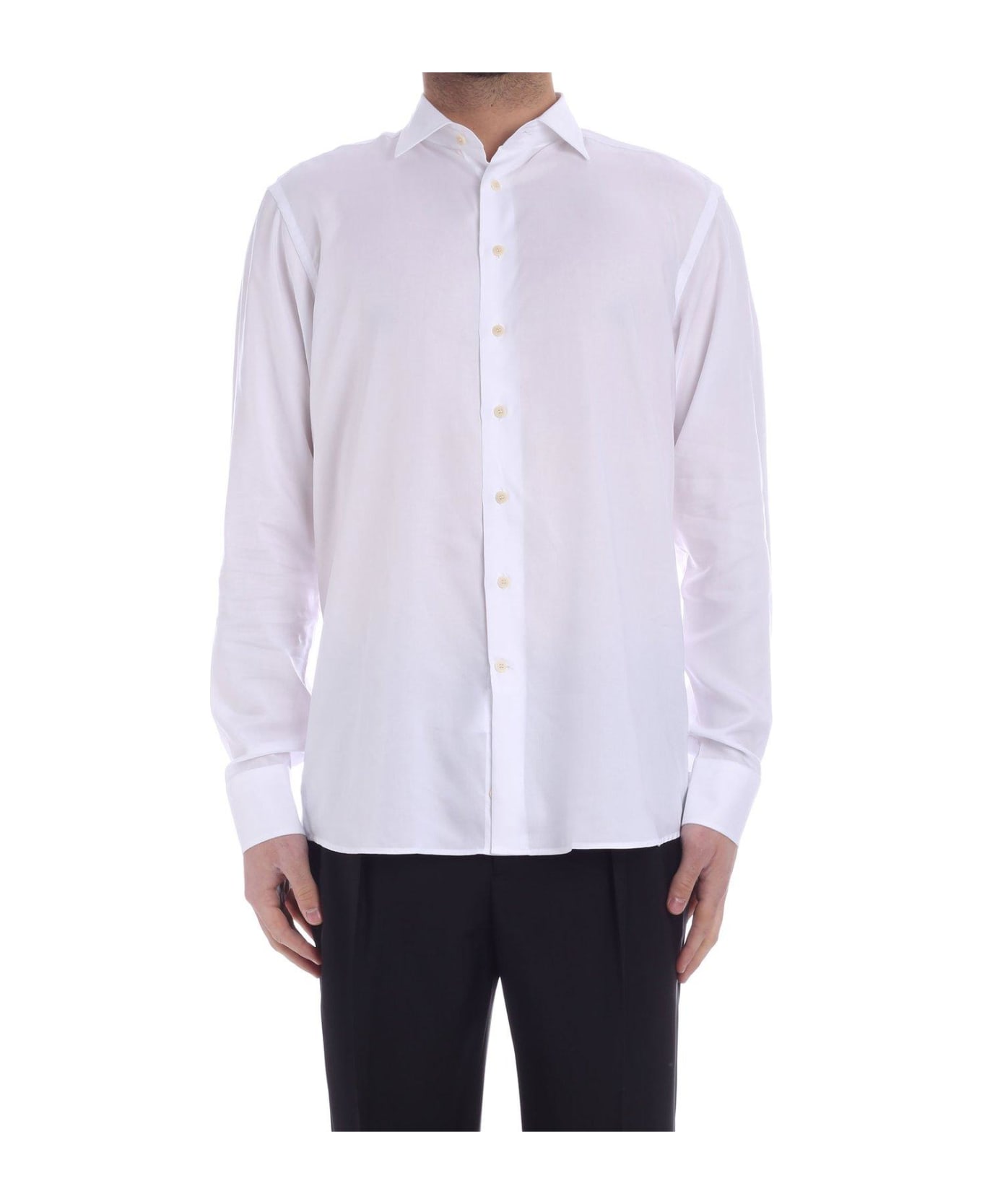 Etro Buttoned-up Long-sleeved Shirt - Bianco シャツ