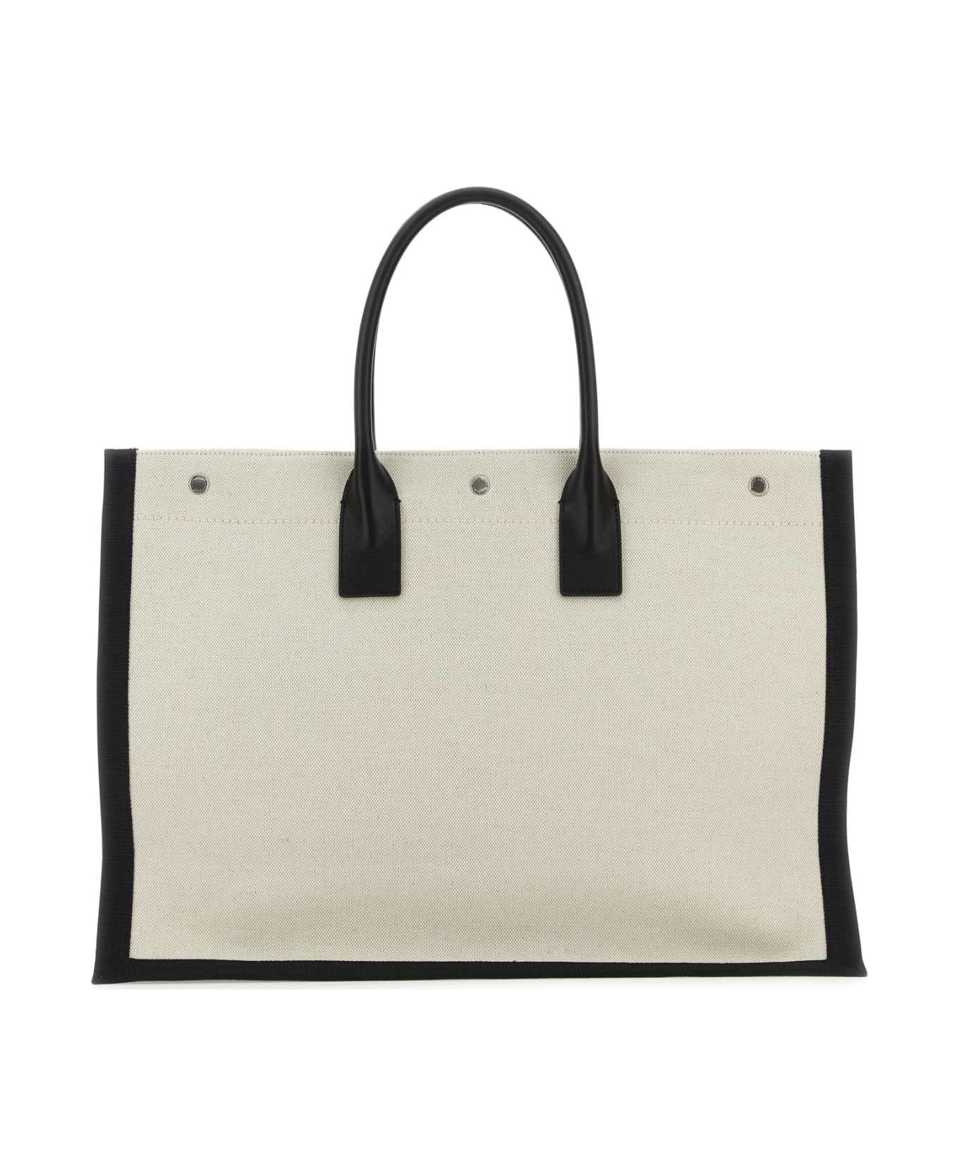Saint Laurent Sand Canvas Large Rive Gauche Shopping Bag - 9083