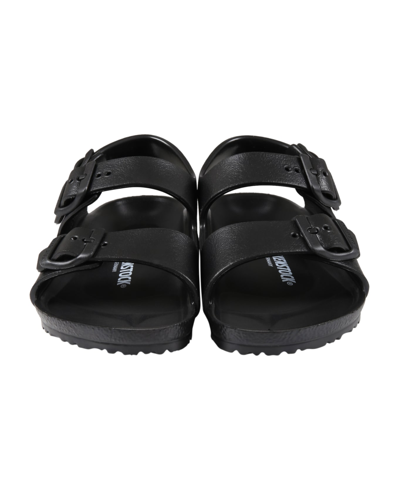 Birkenstock Black Sandals For Kids With Logo - Black