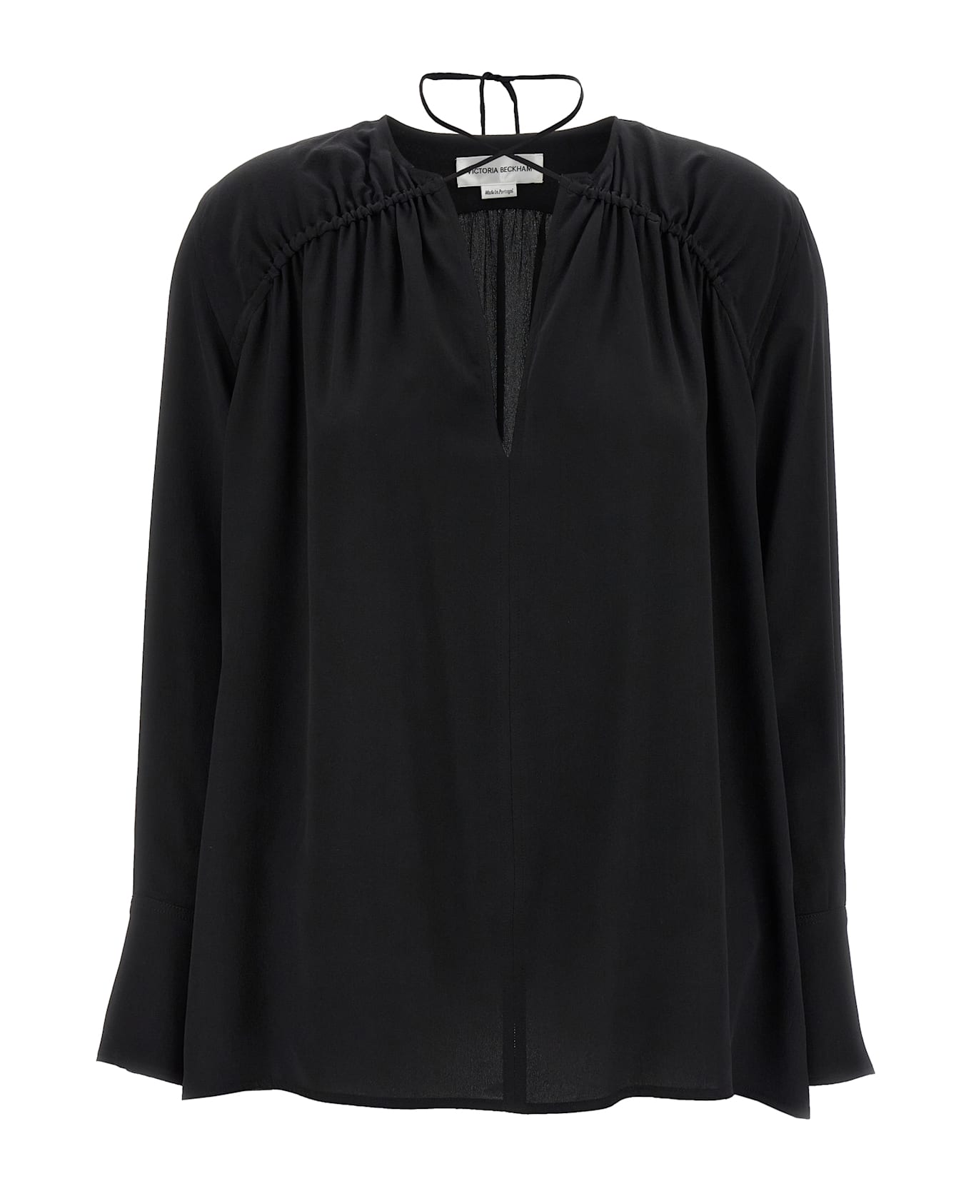 Victoria Beckham 
gather Detail Tie
 Blouse - Black  