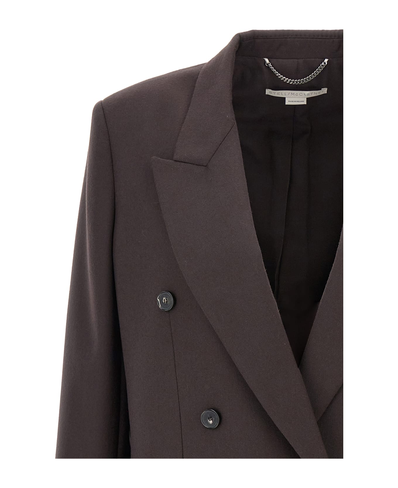 Stella McCartney Double-breasted Wool Blazer - Dark Chocolate