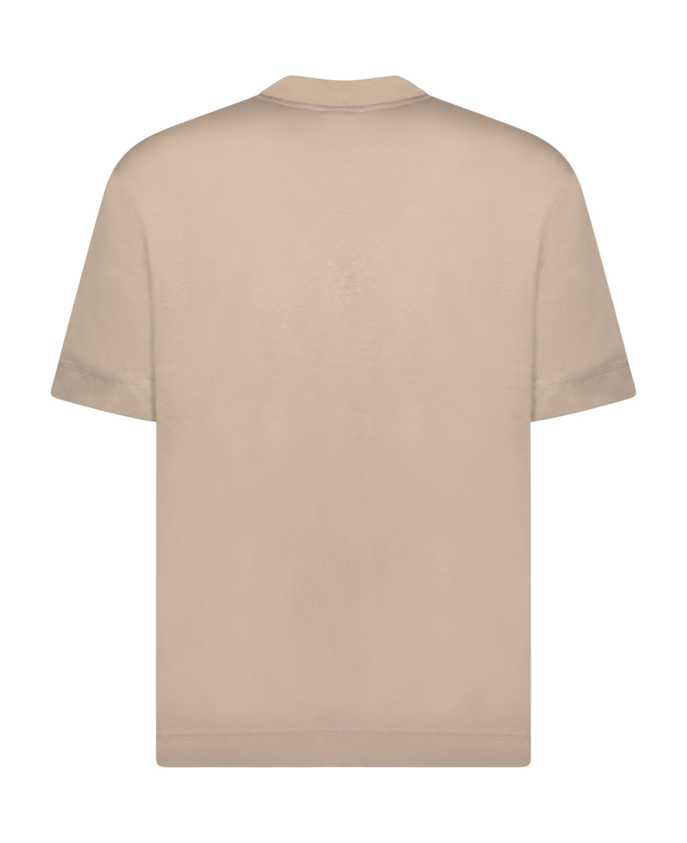 Emporio Armani Square Logo Taupe T-shirt - Beige