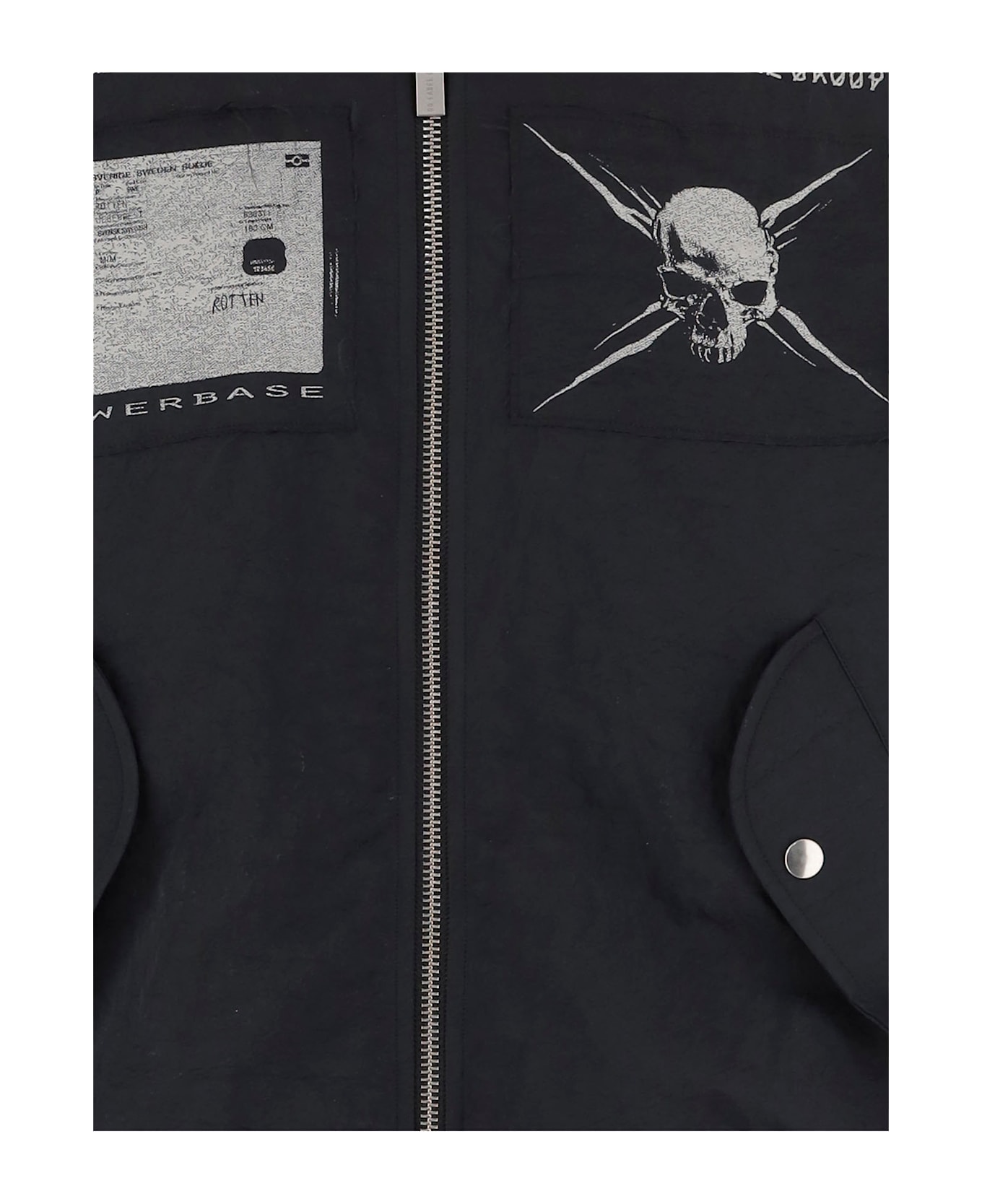 44 Label Group Bomber Jacket With Logo - Black