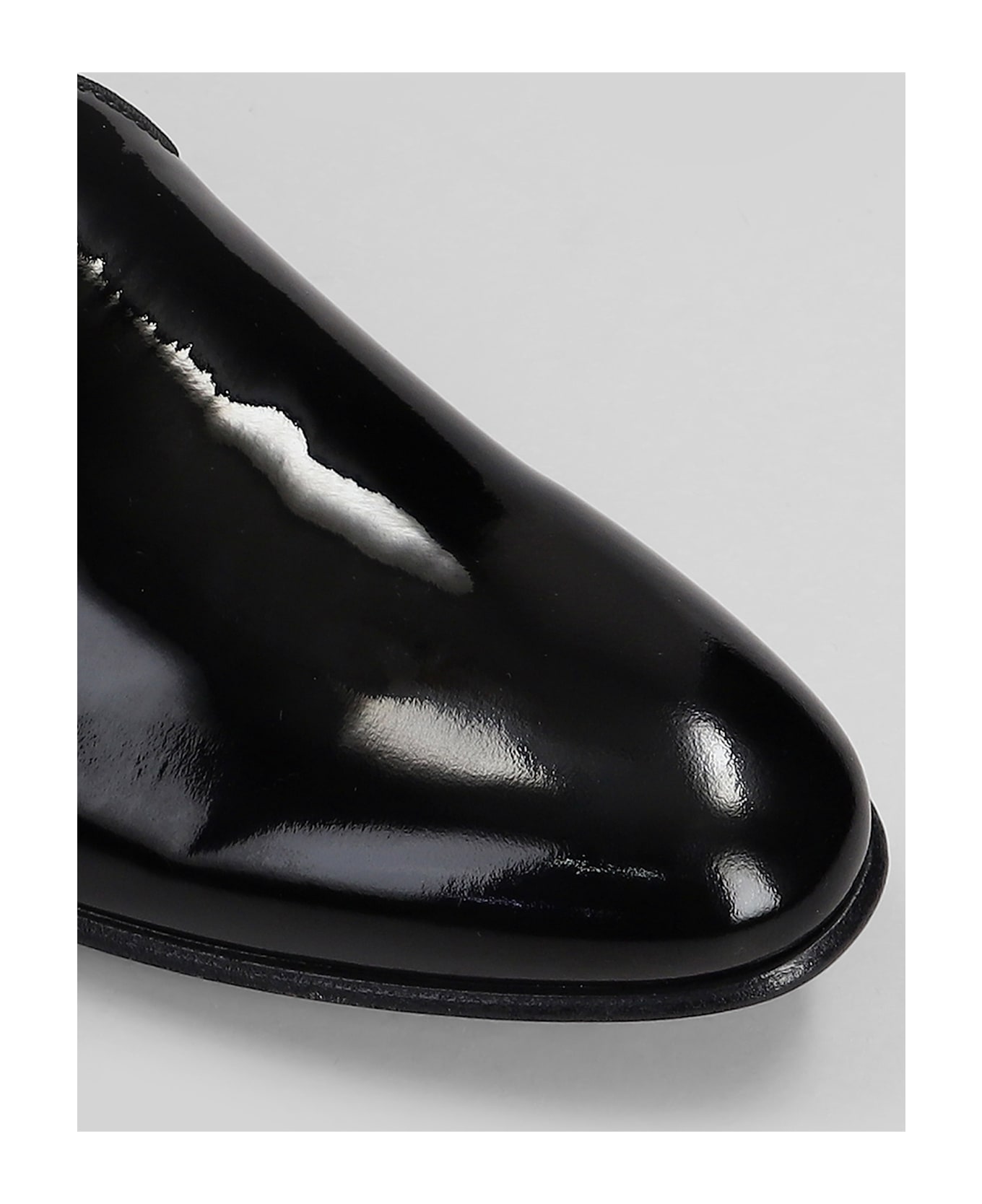 Green George Loafers In Black Patent Leather - black