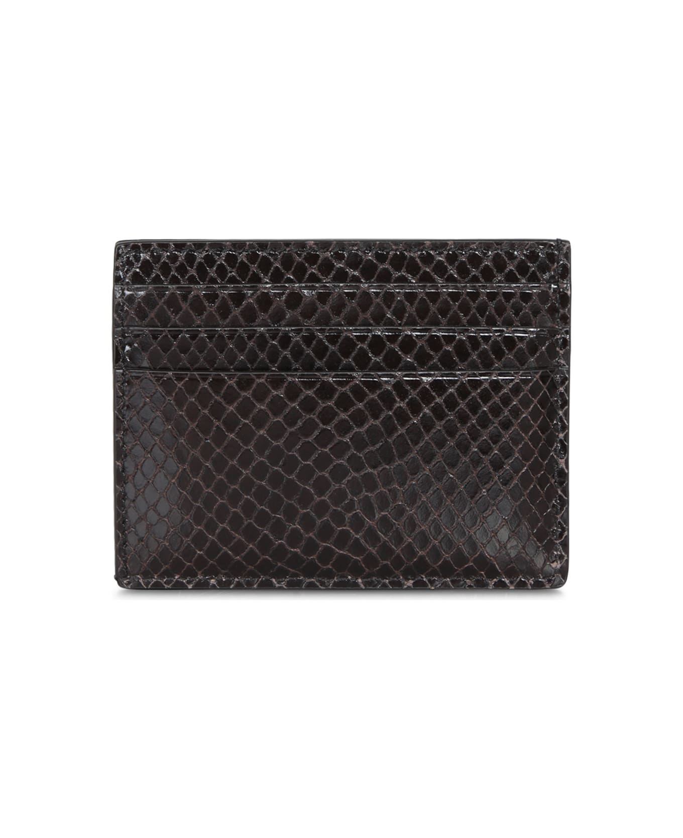 Tom Ford Brown Python Card Holder - Brown
