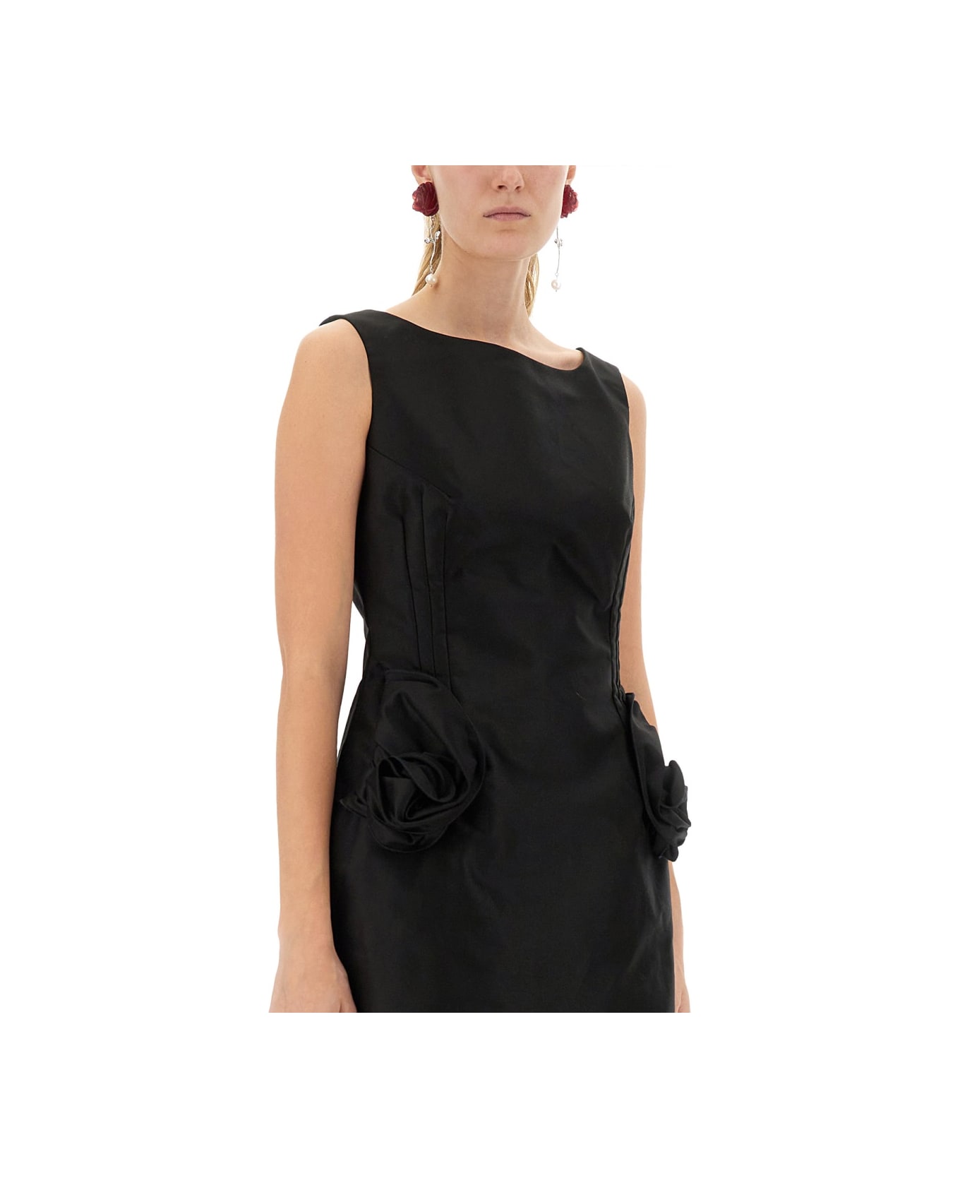 Magda Butrym Mini Dress With Rosehip Detail - BLACK