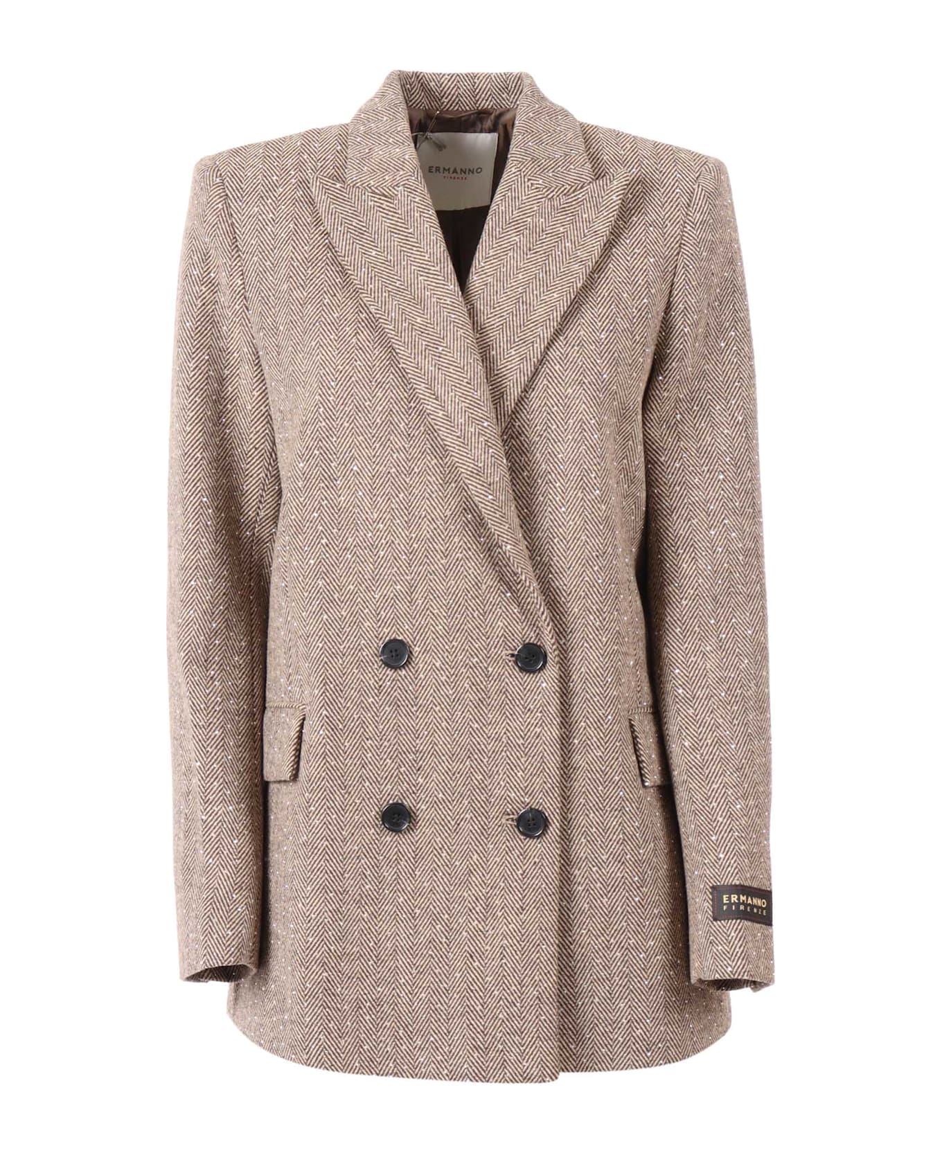 Ermanno Ermanno Scervino Double-breasted Jacket - BEIGE