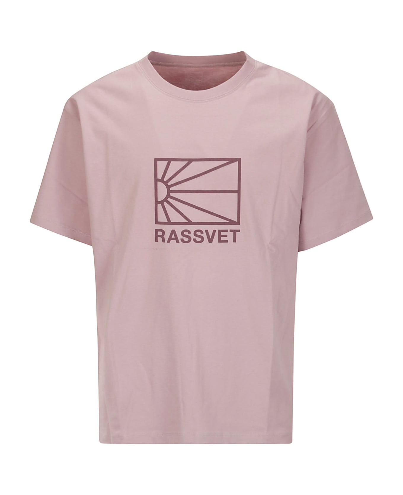 PACCBET Men Big Logo Tee Shirt Knit - PINK シャツ