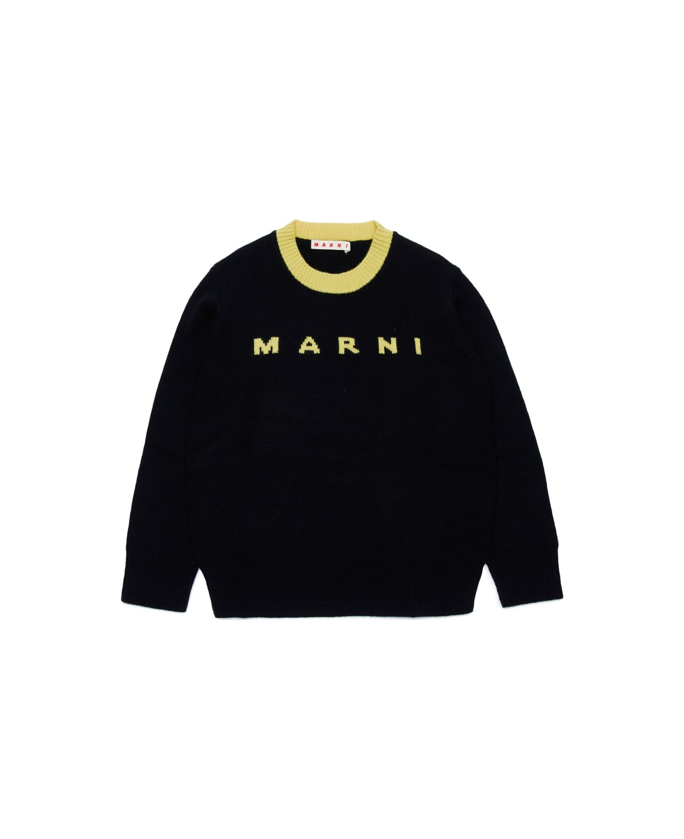 Marni Logo Intarsia-knit Jumper - Black