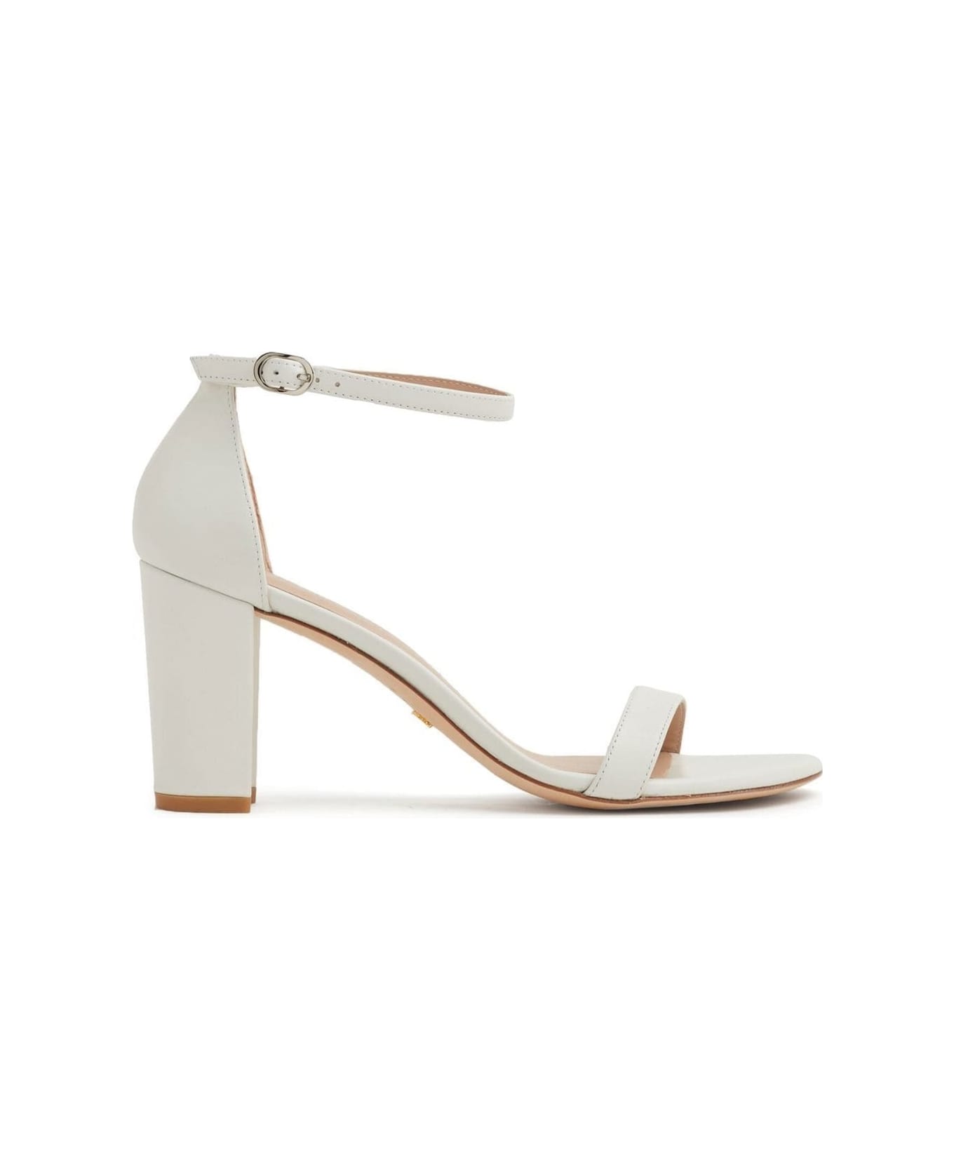 Stuart Weitzman Nearlynude Smooth Calfskin Sandals - White