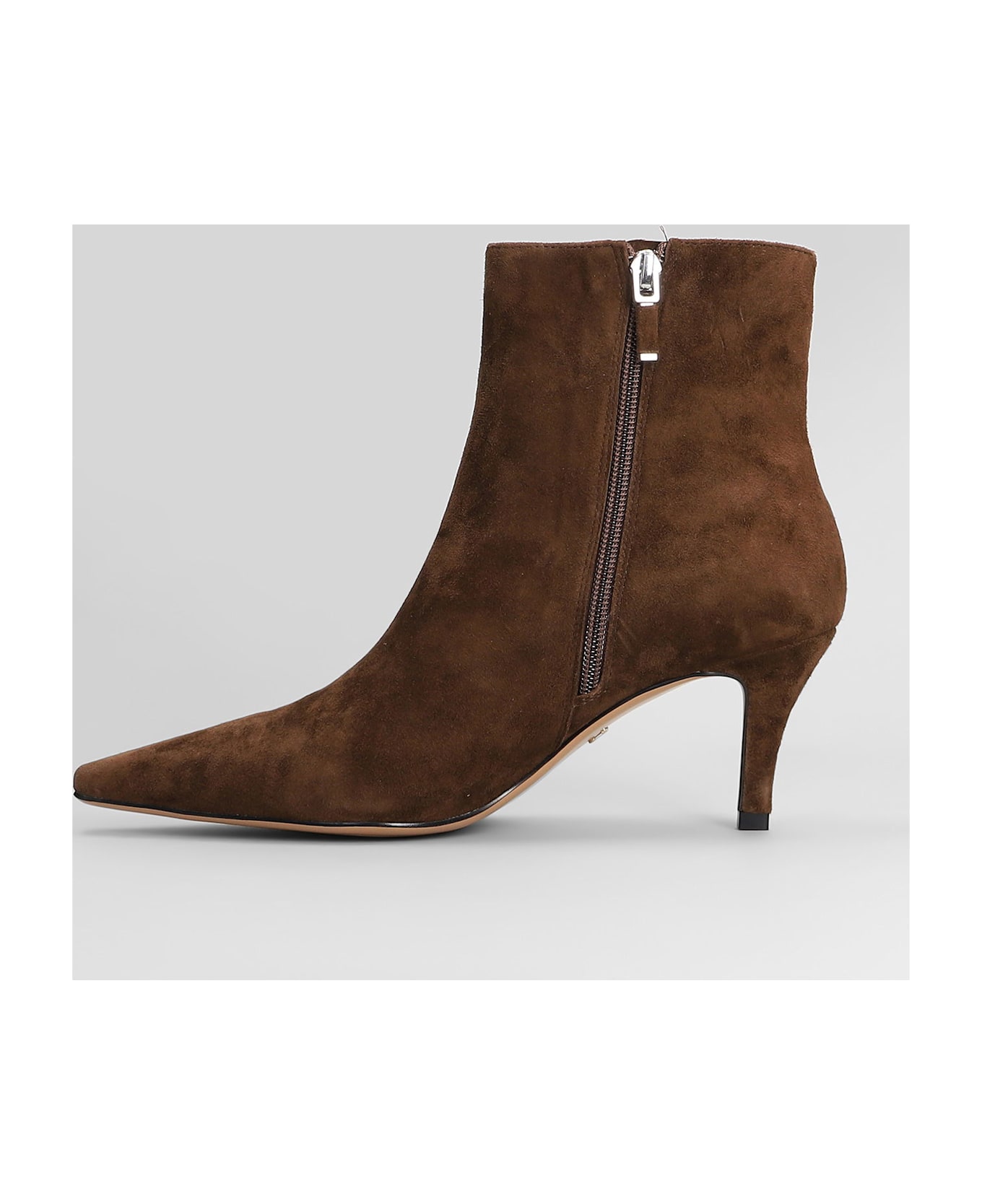 Lola Cruz High Heels Ankle Boots In Brown Suede - brown