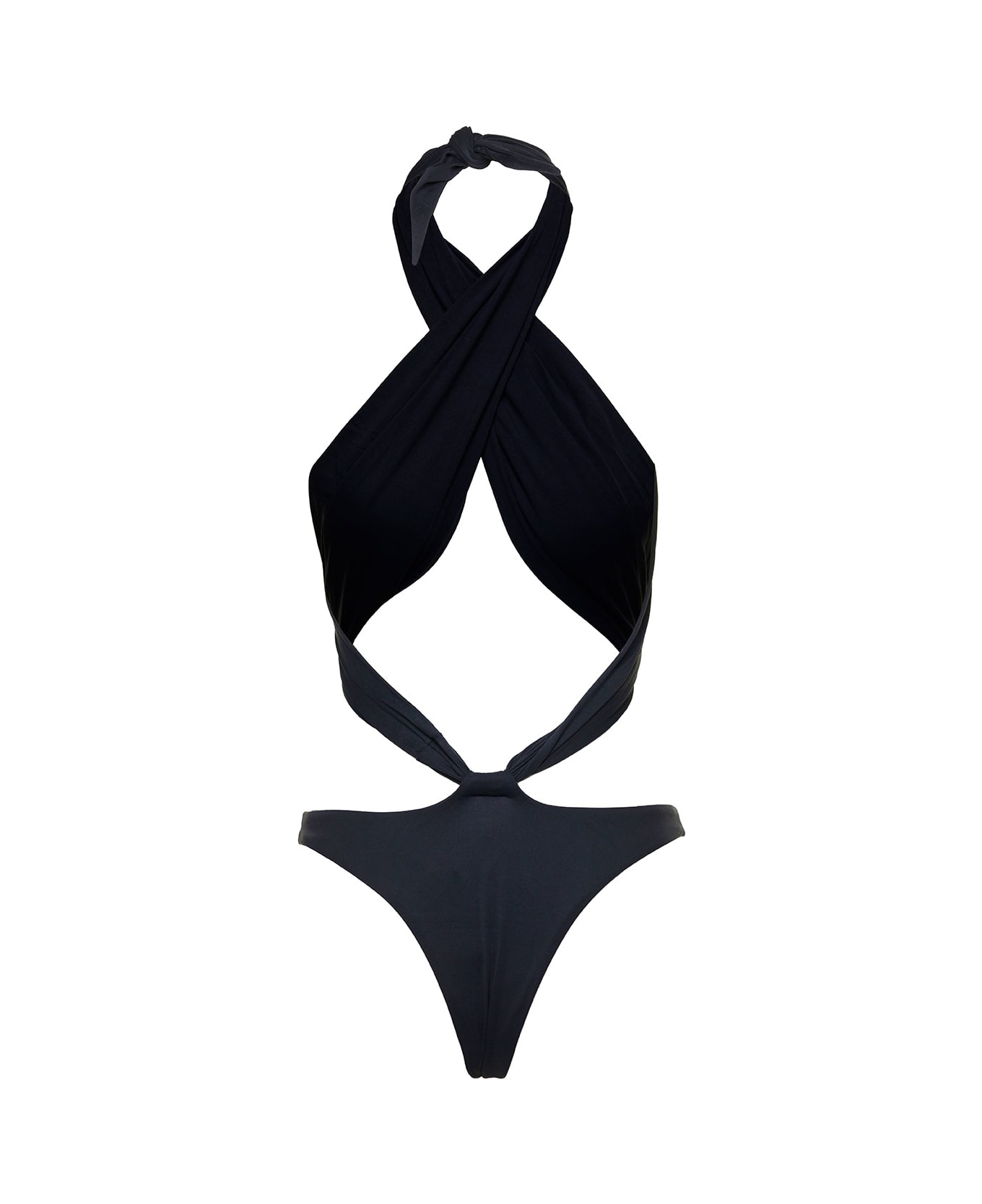 Reina Olga Showpony Swimsuit With Cut-out In Black Polyamide Woman - Black