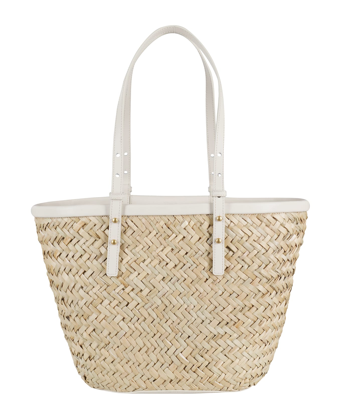 Pinko Love Summer Basket Bag - Q Bianco Seta\antique Gold