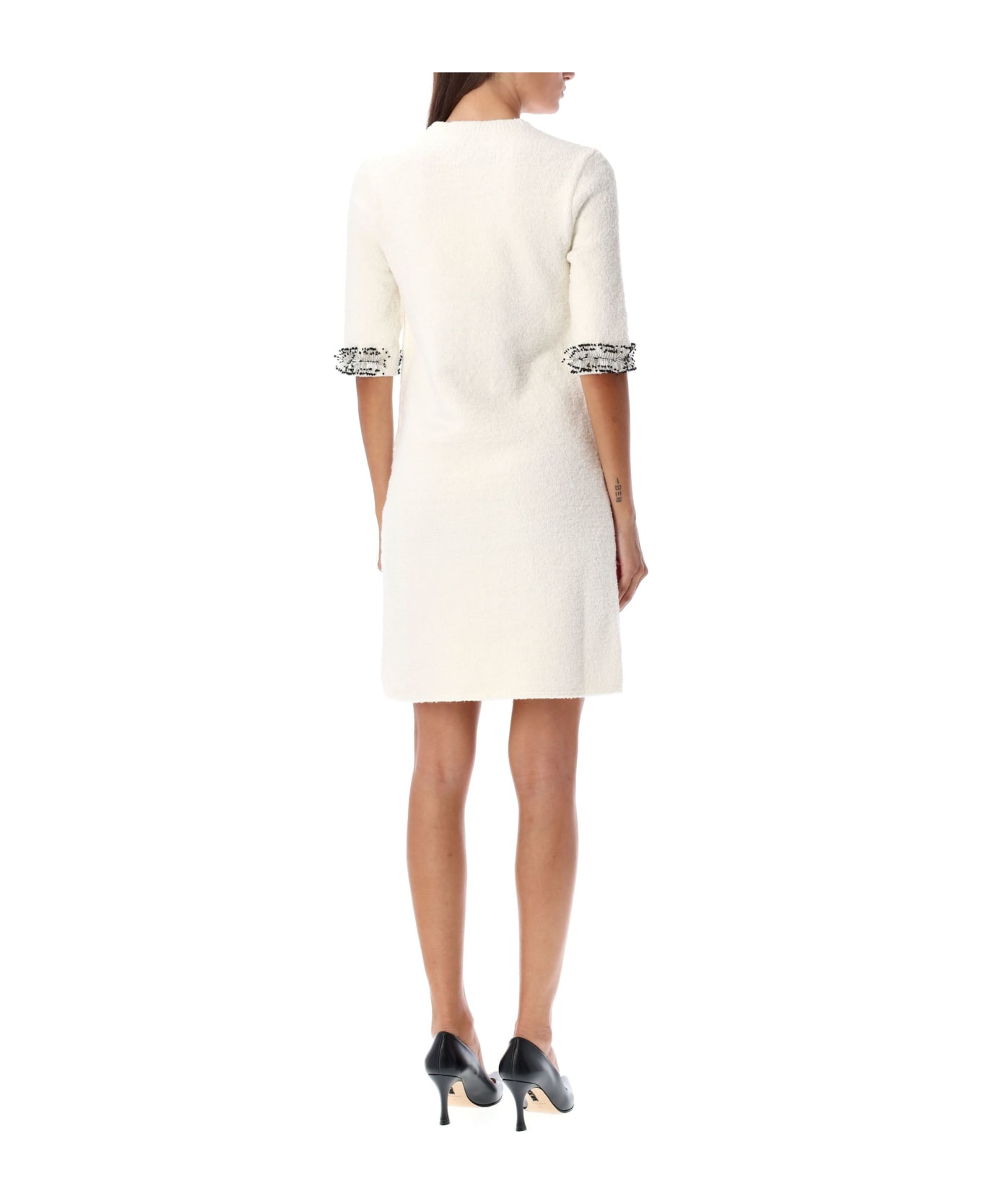 Lanvin Mini Dress With Pocker Embroidery - MILK