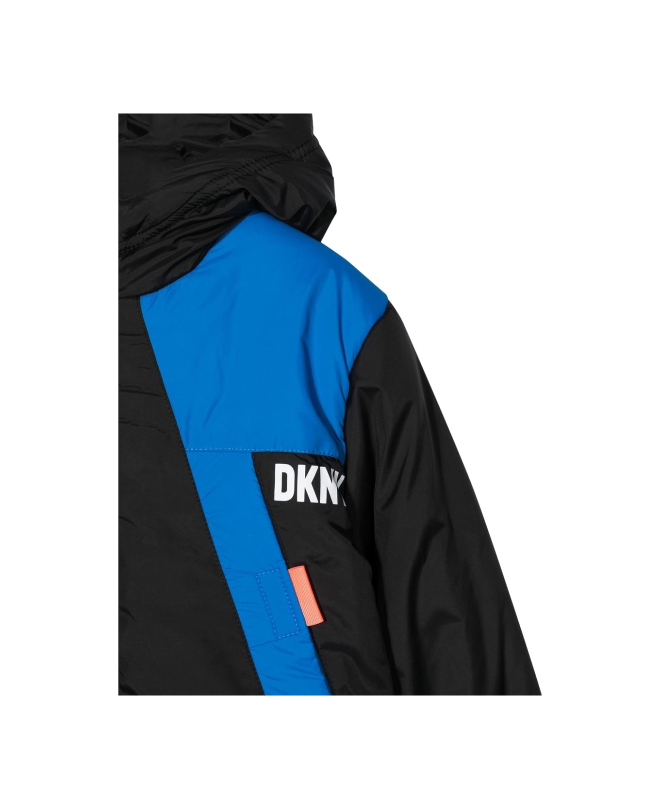 DKNY Two-tone Down Jacket With Hood - BLACK