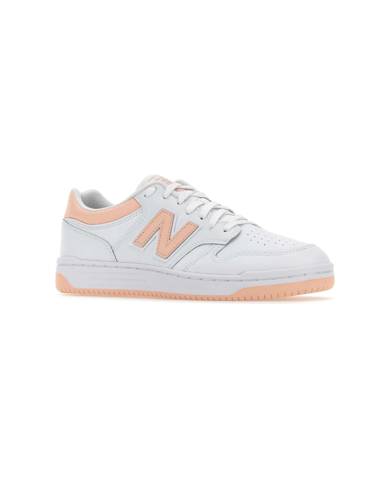 New Balance Two-tone Leather 480 Sneakers - WHITEPINK