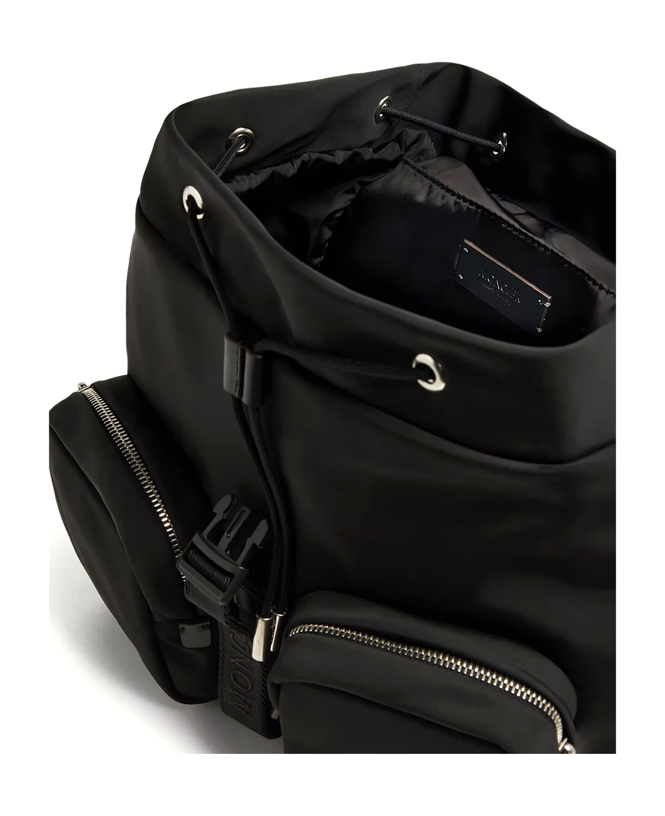 Moncler Nylon Backpack With Leather Inserts - Black