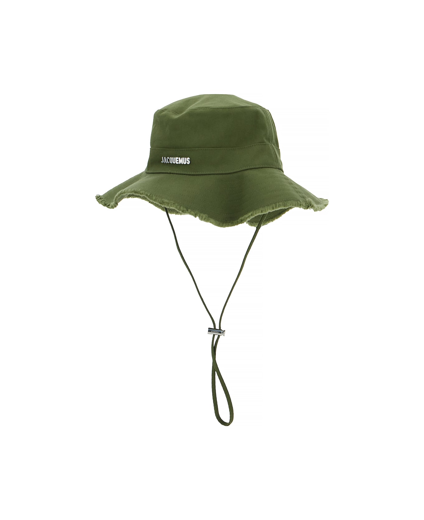 Jacquemus 
le Bob Artichaut
 Green Hat With Logo On The Front In Cotton Woman - KHAKI