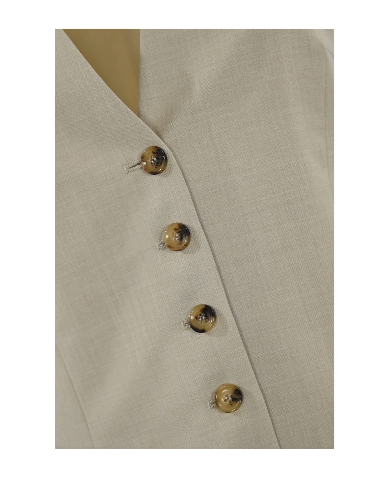 Philosophy di Lorenzo Serafini Vest In Cool Wool Blend - Beige