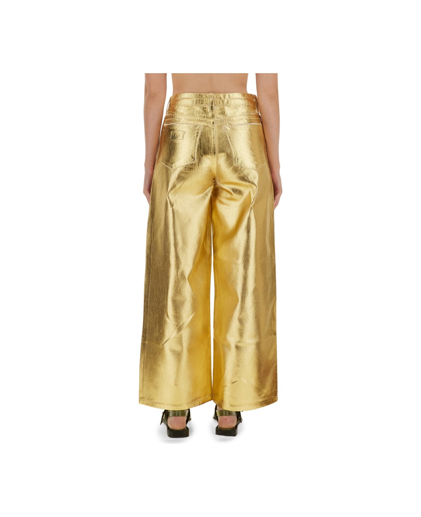 Ganni Jeans Wide Leg - GOLD
