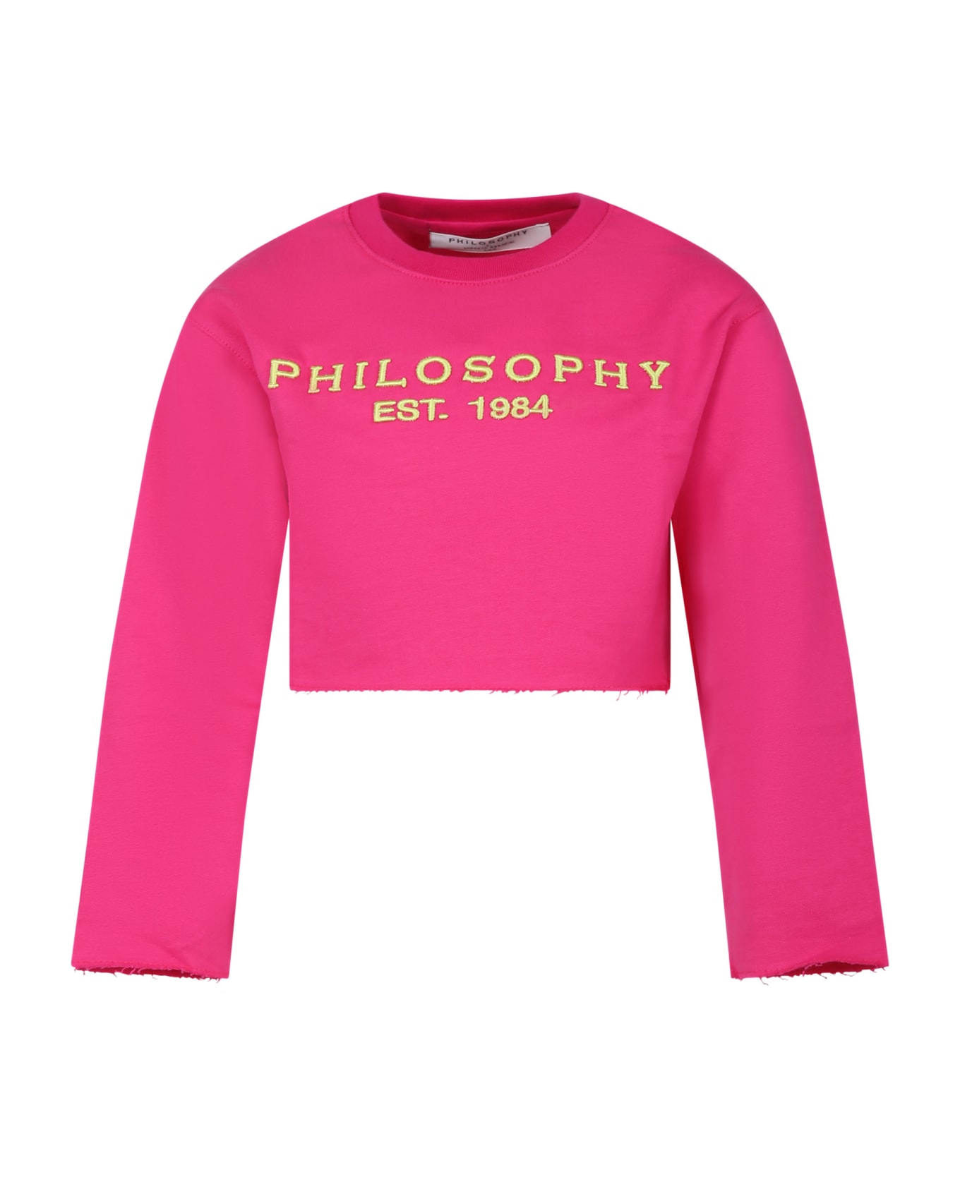 Philosophy di Lorenzo Serafini Kids Fuchsia T-shirt For Girl With Logo - Fuchsia