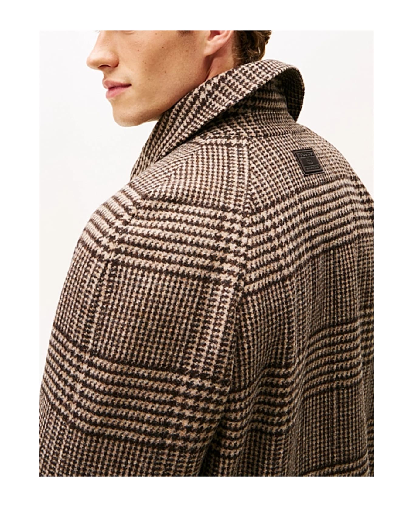 Tommy Hilfiger Checked Wool Coat - Brown
