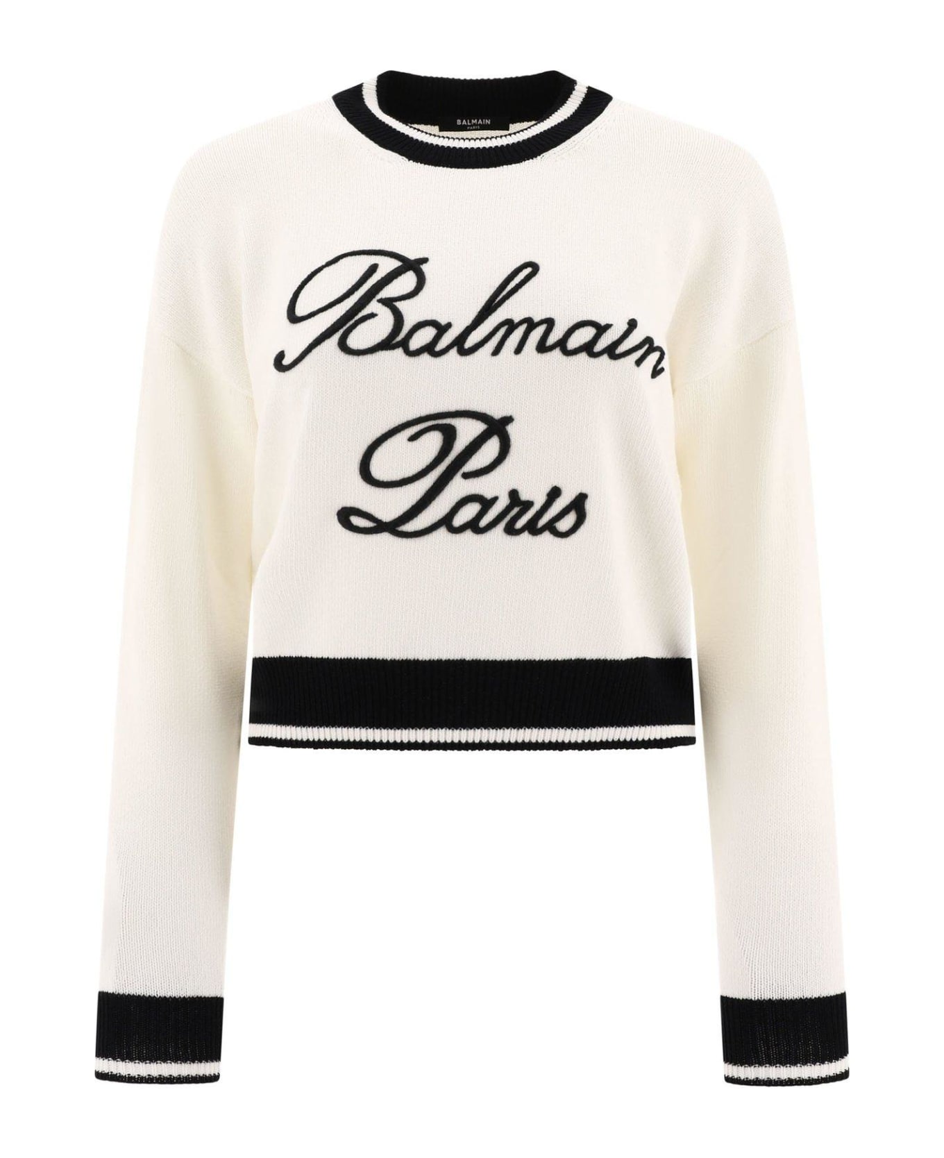 Balmain Signature Knit Jumper - White