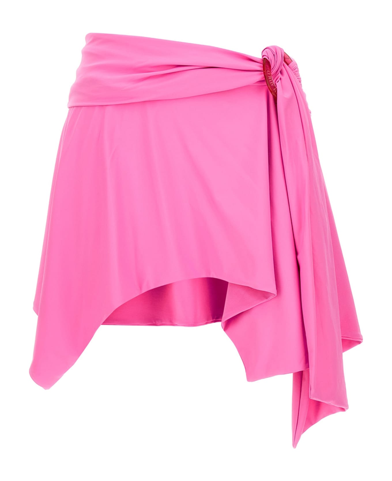 The Attico Flounced Miniskirt - Fuchsia