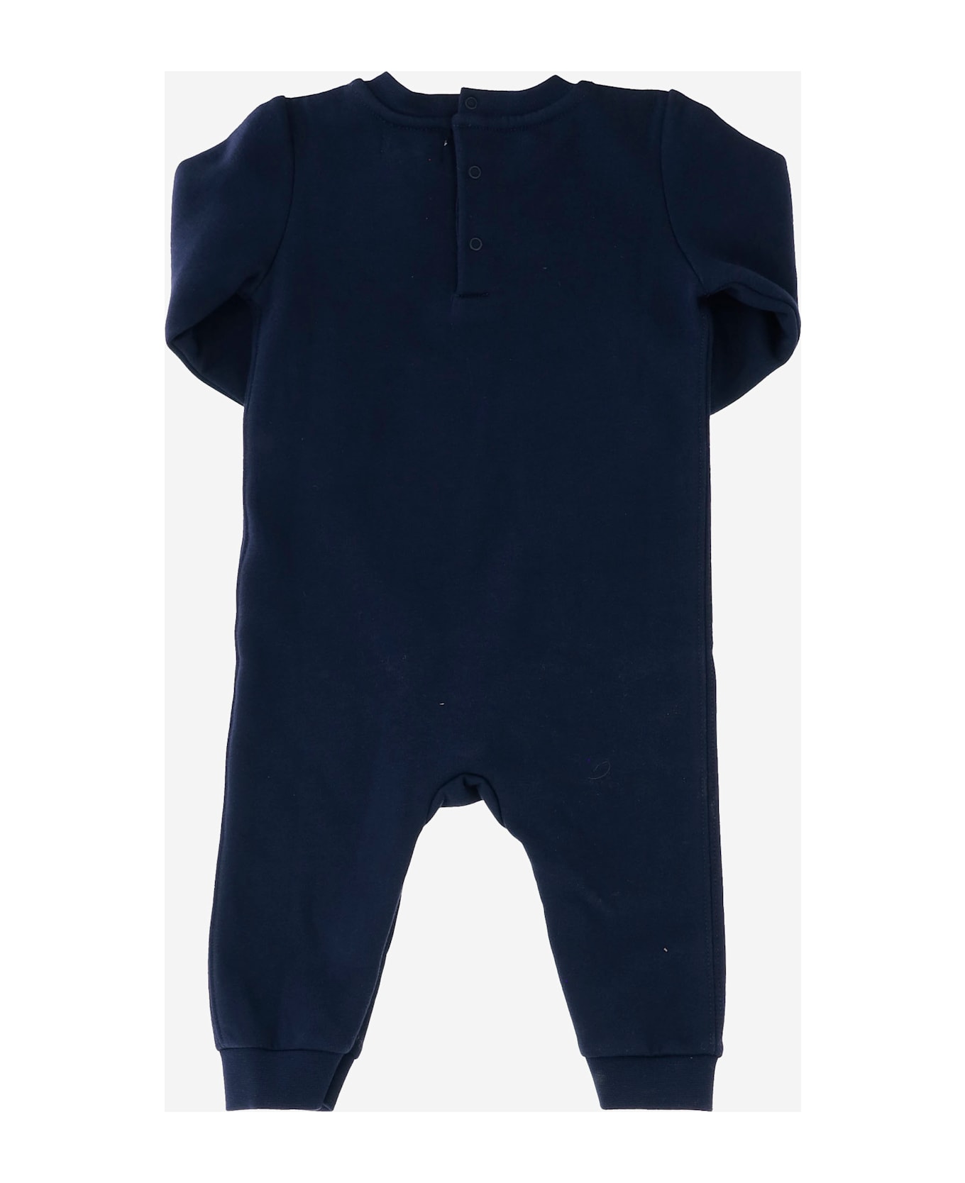 Polo Ralph Lauren Stretch Cotton Bodysuit With Polo Bear Pattern - Blue