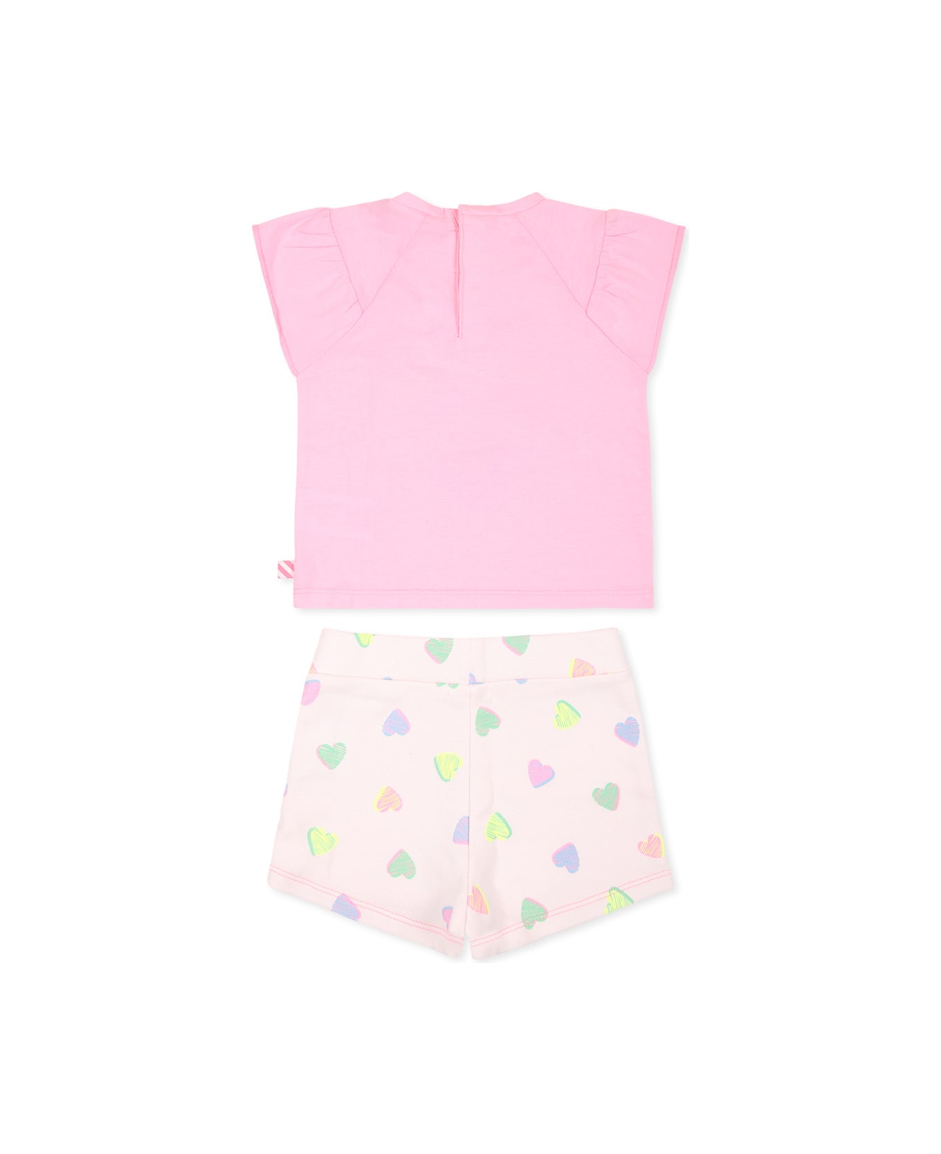 Billieblush Pink Suit For Baby Girl With Hearts - Pink