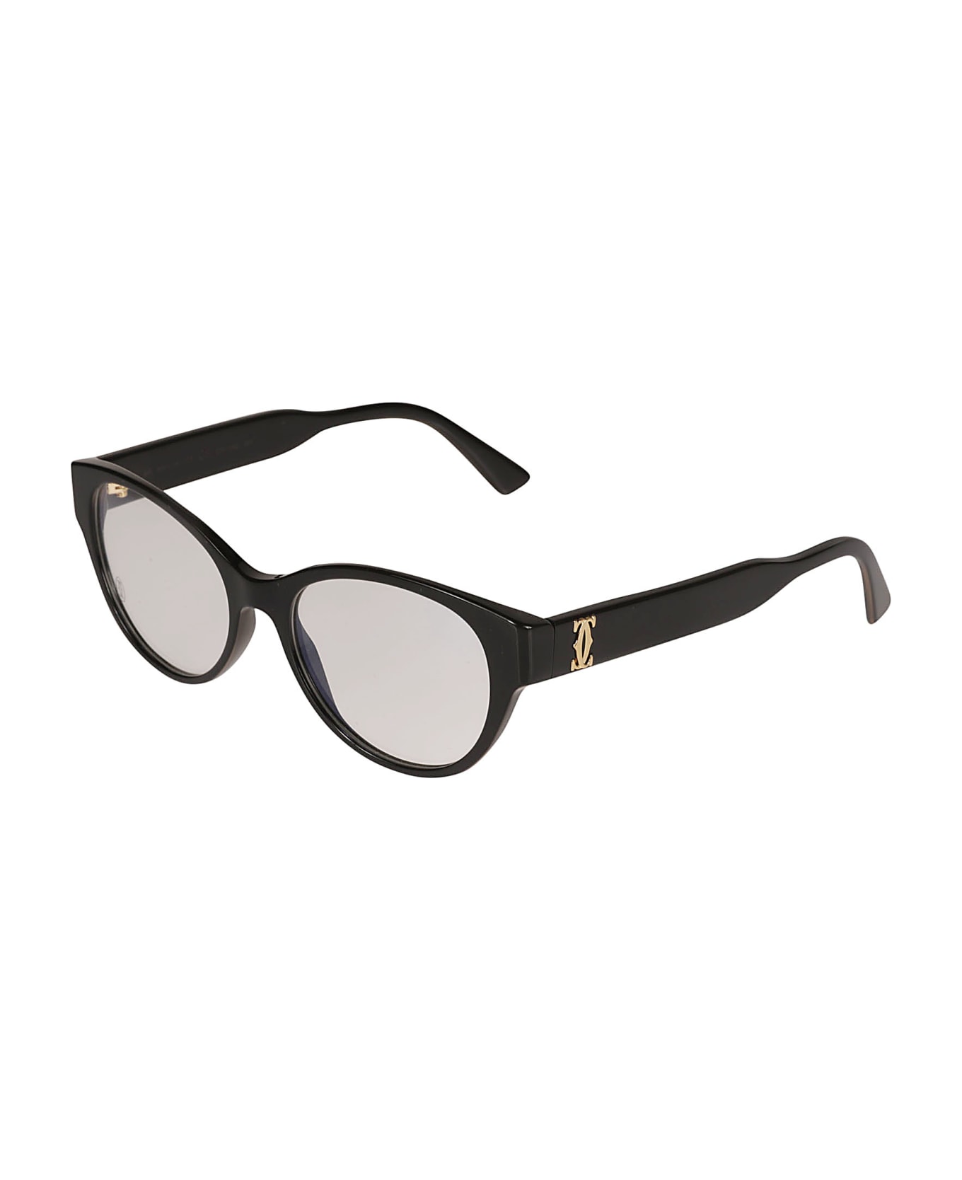 Cartier Eyewear Signature Double C Detail Glasses - 001 black black transpare