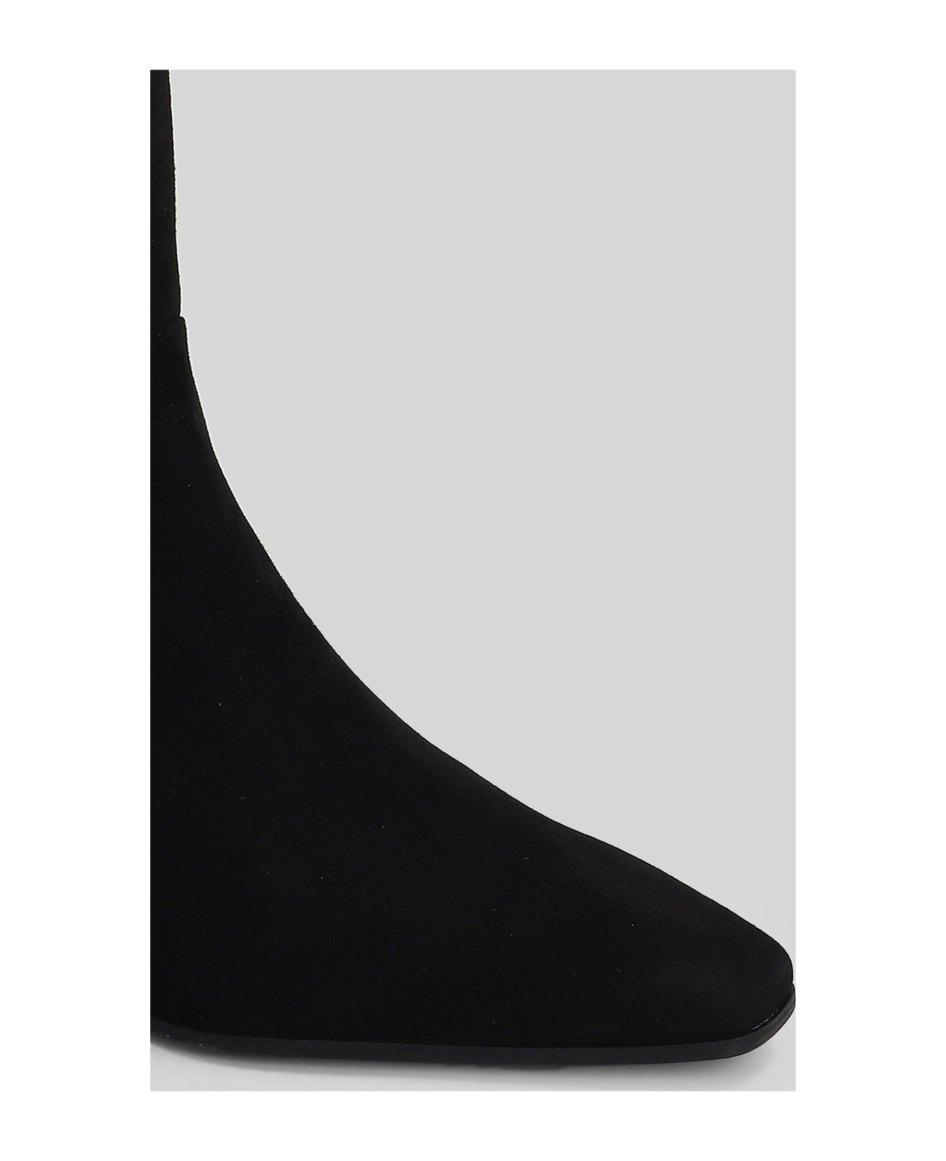 Stuart Weitzman Stassi Zip High Heels Ankle Boots In Black Suede - black