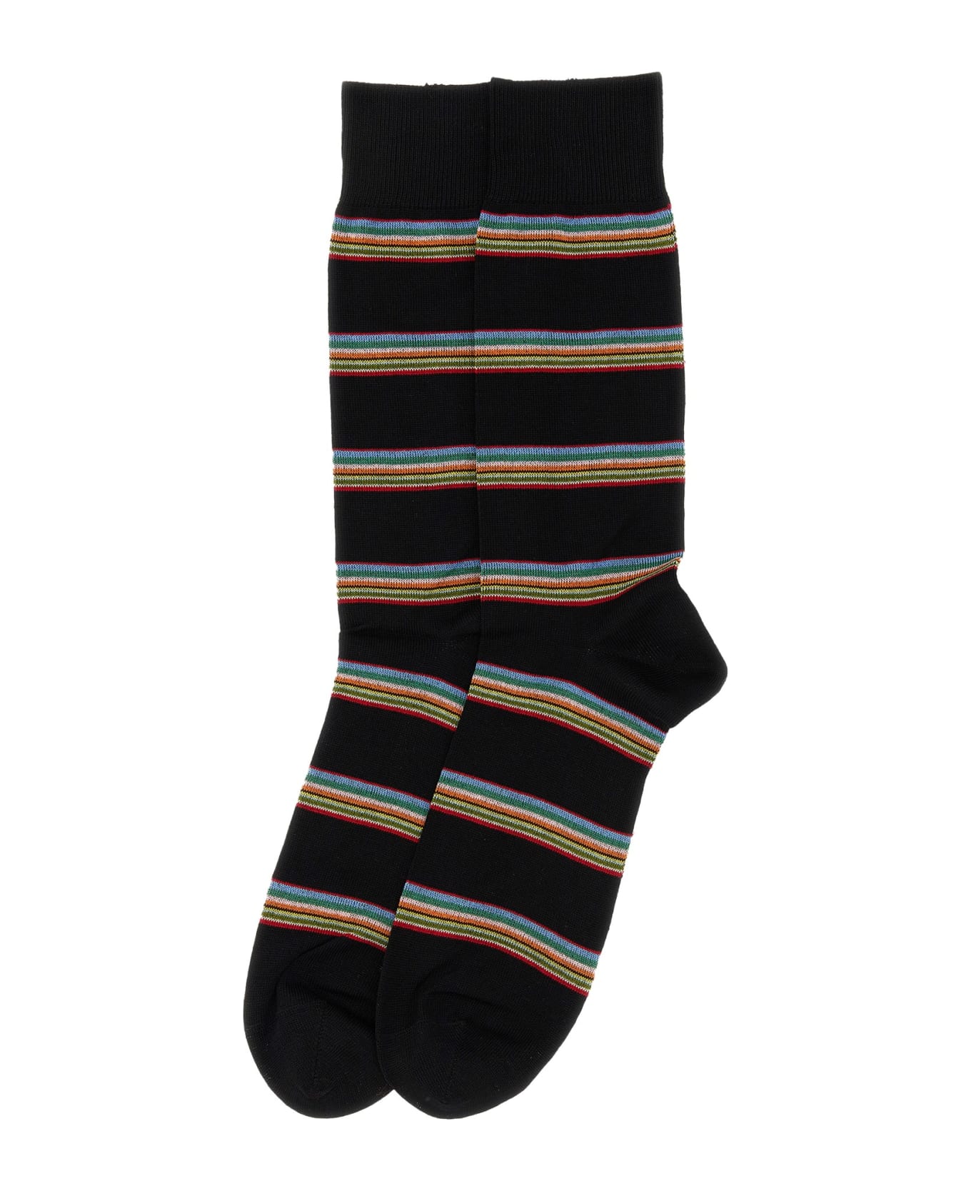 Paul Smith Striped Pattern Socks - NERO
