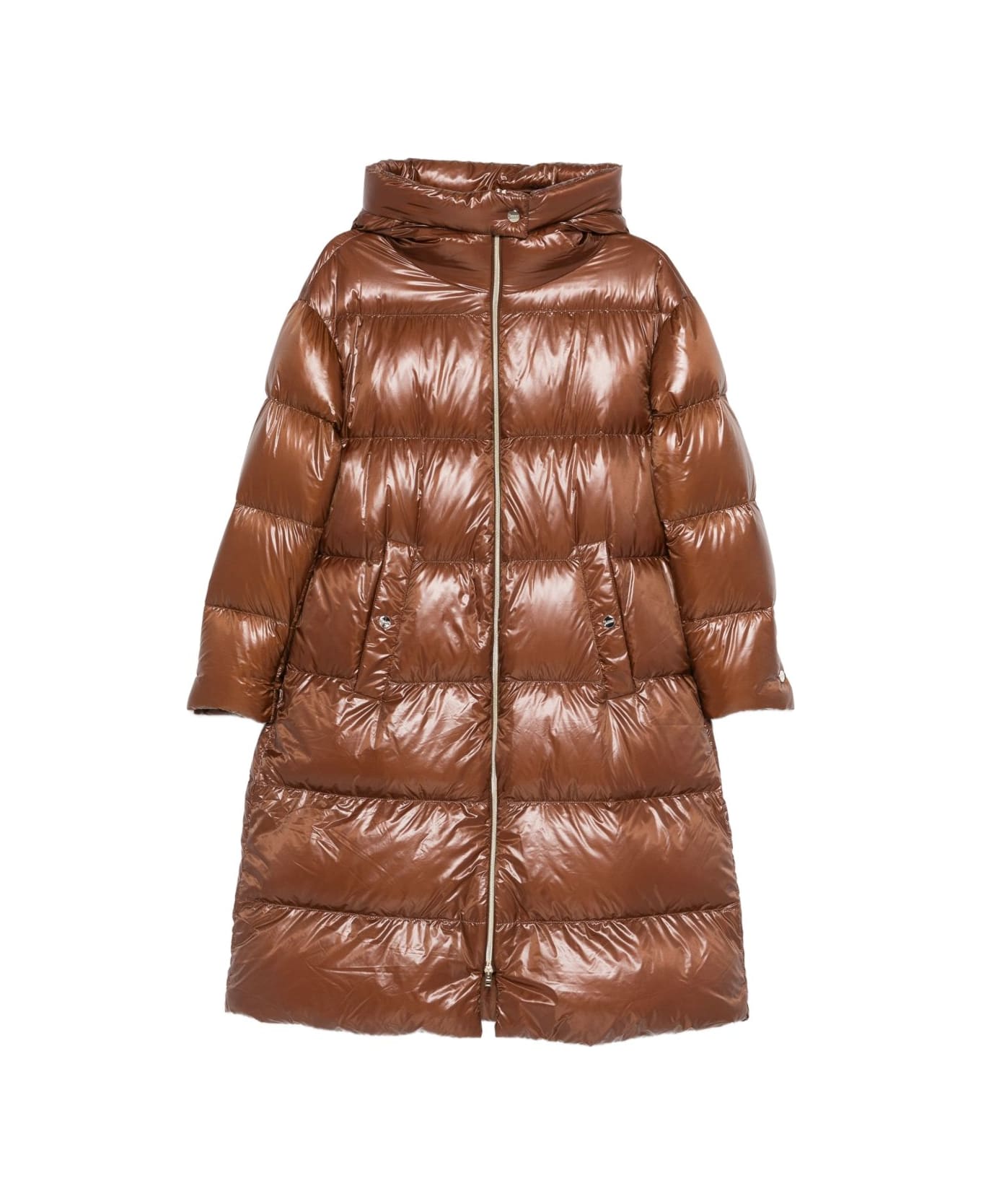 Herno Hooded Coat - Brown