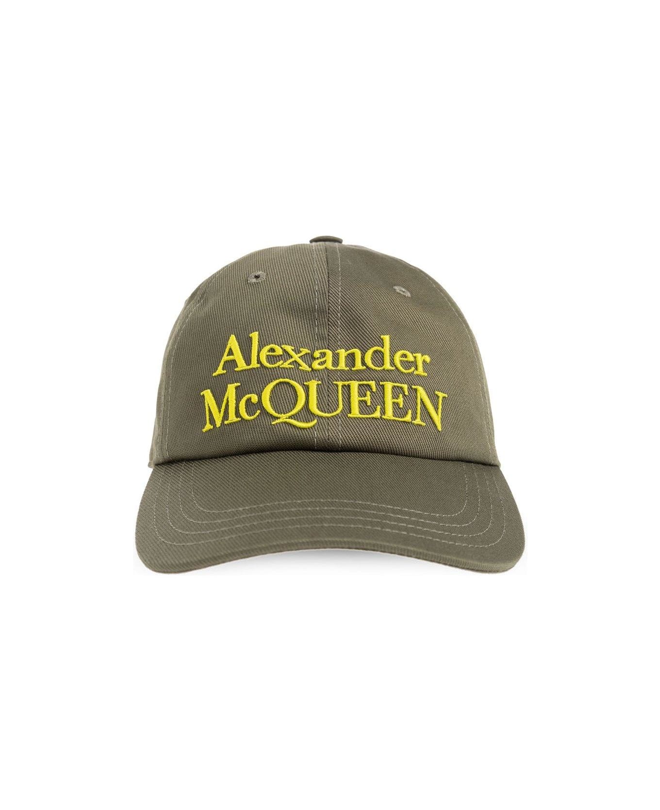 Alexander McQueen Logo Embroidered Baseball Cap - KAKI