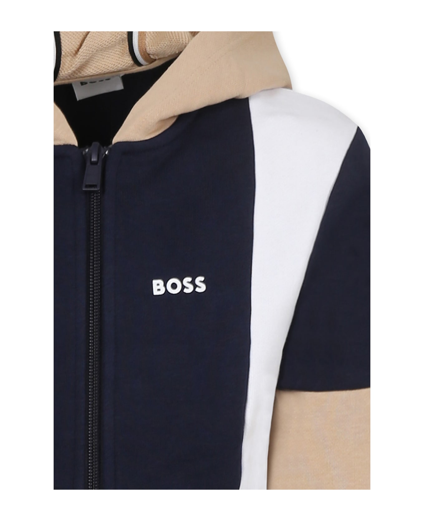 Hugo Boss Blue Suit For Boy With Logo - Blue
